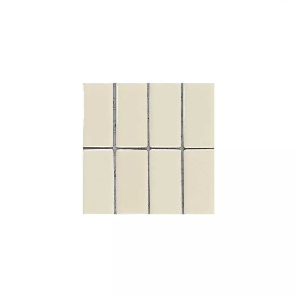 Échantillon Céramique Mosaïque Carrelage Adrian Beige Brillant Rectangle