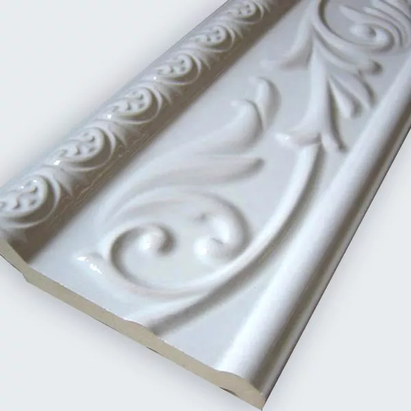 Céramique Bordure 10x30cm Blanc Brillant