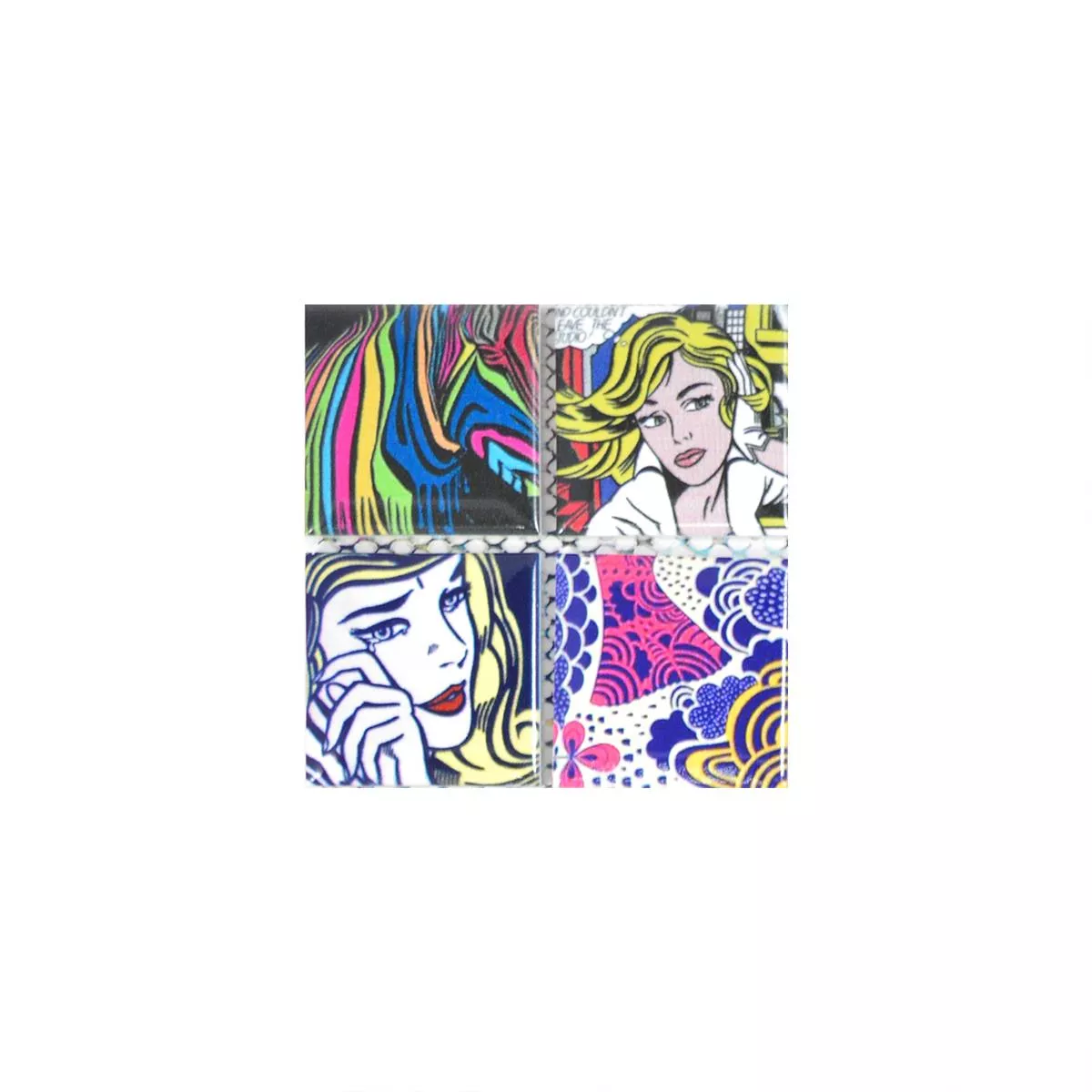 Échantillon Céramique Mosaïque Carrelage Achilles Optique Pop Art Coloré Duo