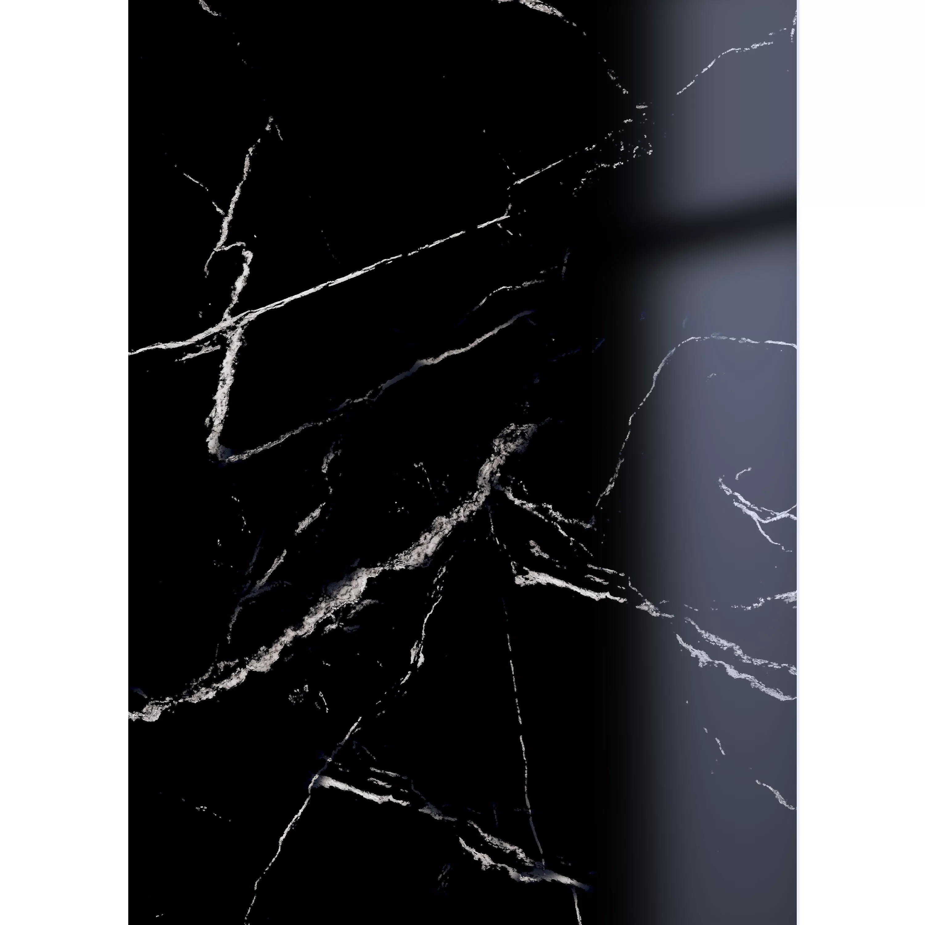 Échantillon Carrelage Sol Et Mur Louisburg Statuario Poli Brillant Noir 60x120cm