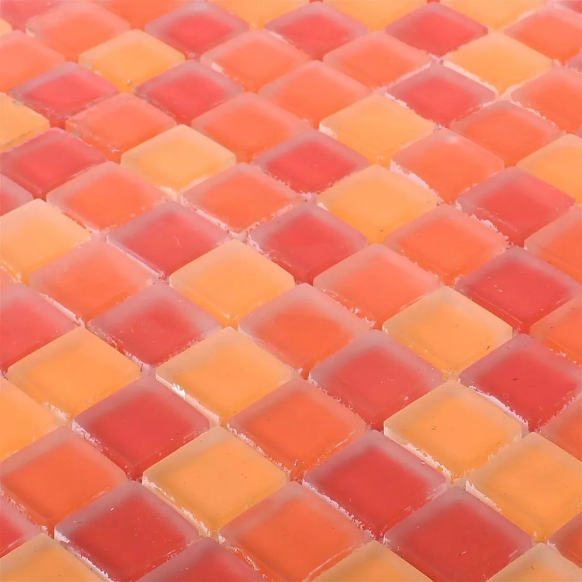 Mosaïque En Verre Carrelage Blossom Rouge Orange Mix Mat