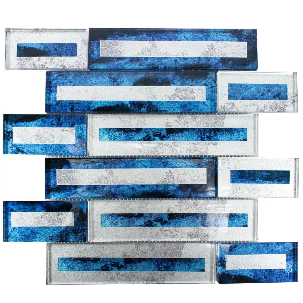 Glasmozaïek Tegels Romans 2D Effect Blauw