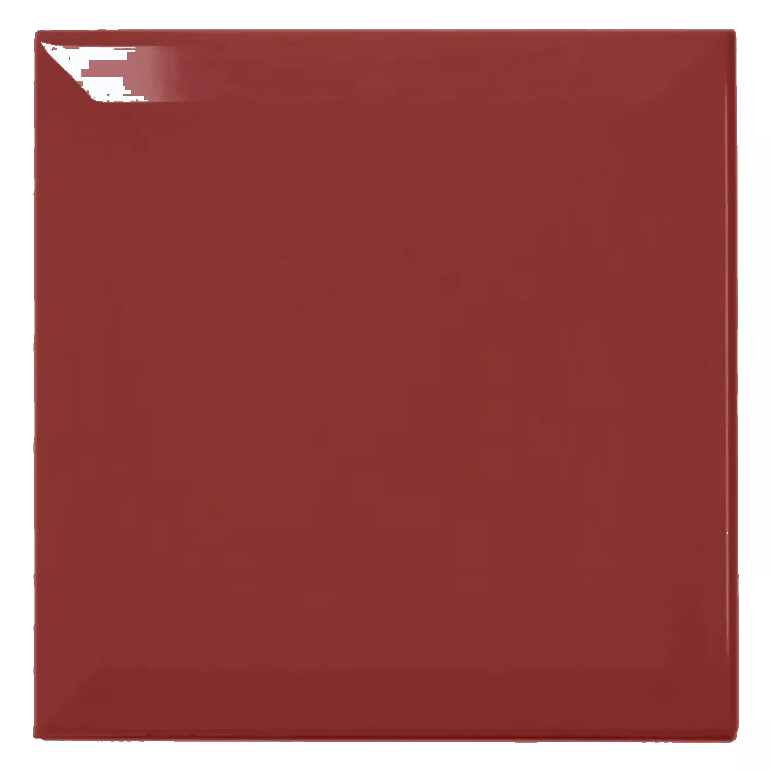 Metro tegel Rood Glanzend 15x15 cm Met Facet Eris Burdeos