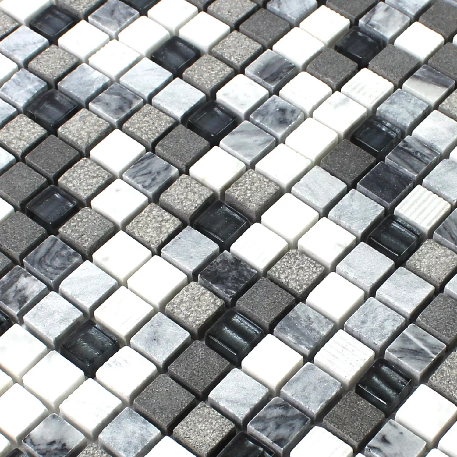 Échantillon Mosaïque Verre Pierre Naturelle Kodiak Gris Mix