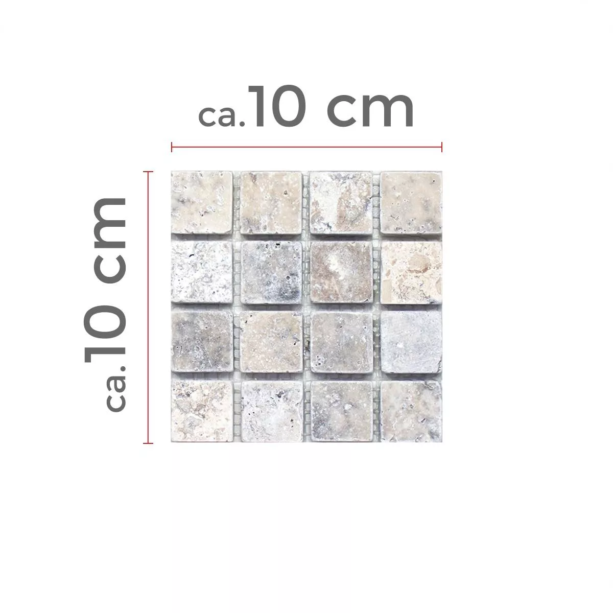 Échantillon Mosaïque Carrelage Travertin Nestor Argent 23