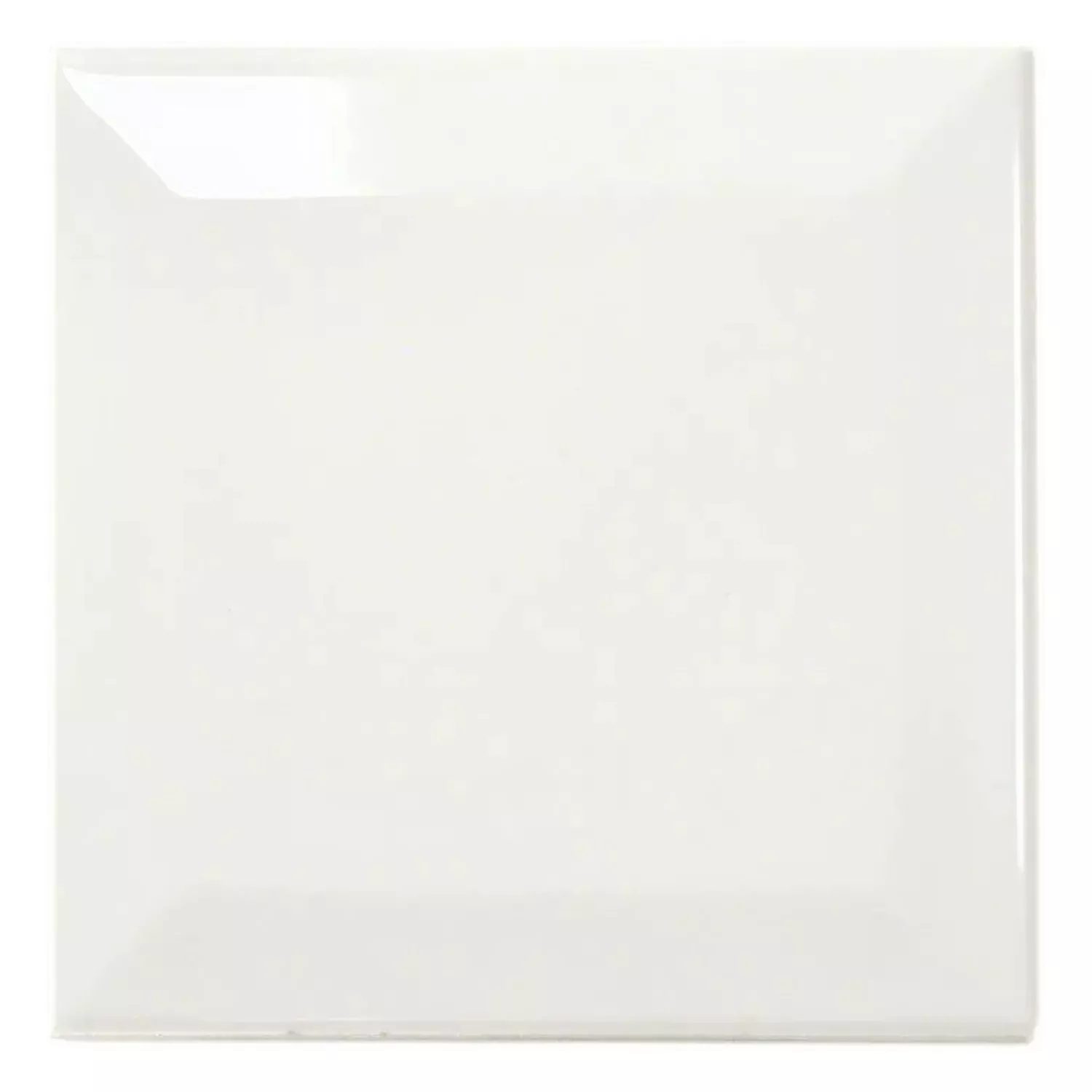 Metro tegel Wit Glanzend 10x10 cm Met Facet Catarina Blanco