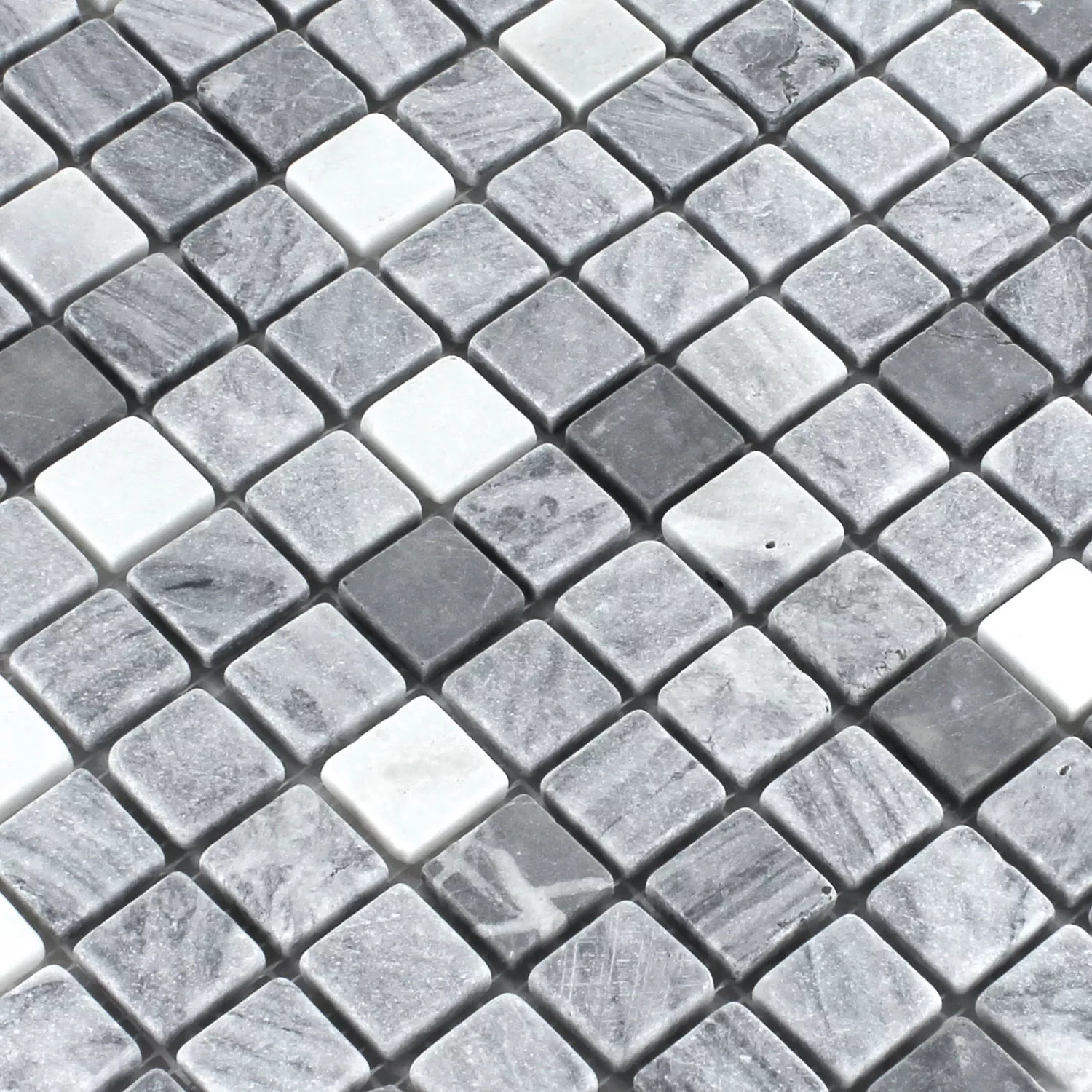 Mosaïque Pierre Naturelle Marbré Noir Gris 23x23x7mm