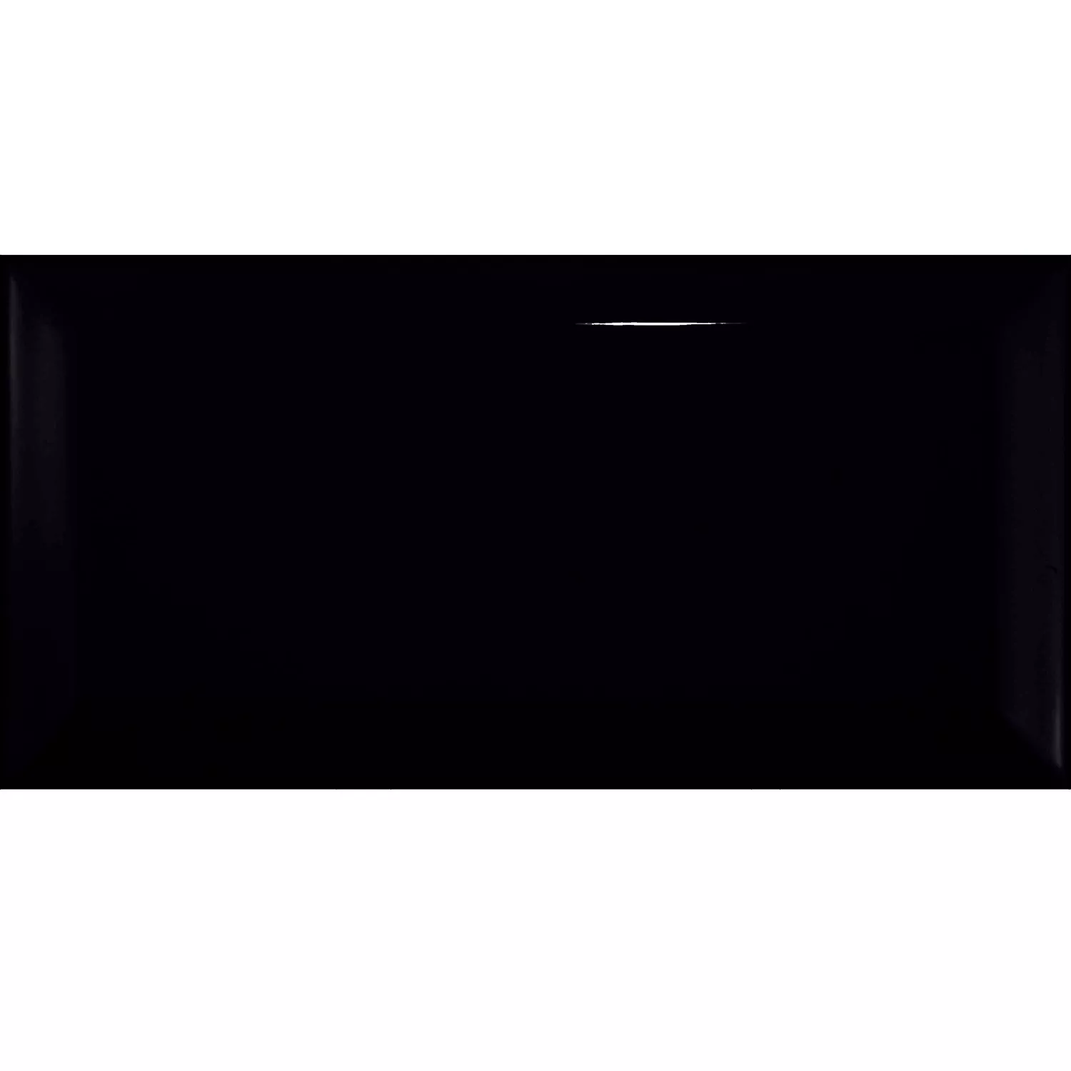 Carrelage métro Noir Brillant 7,5x15 cm Avec Facette Pitcox Negro