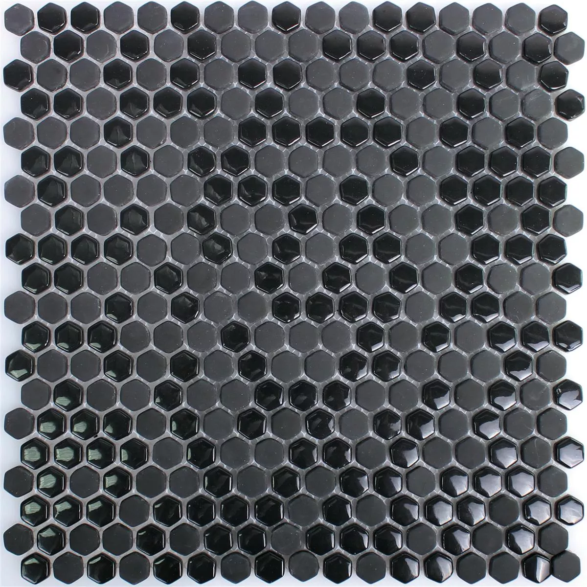 Mosaïque En Verre Carrelage Brockway Hexagone Eco Noir