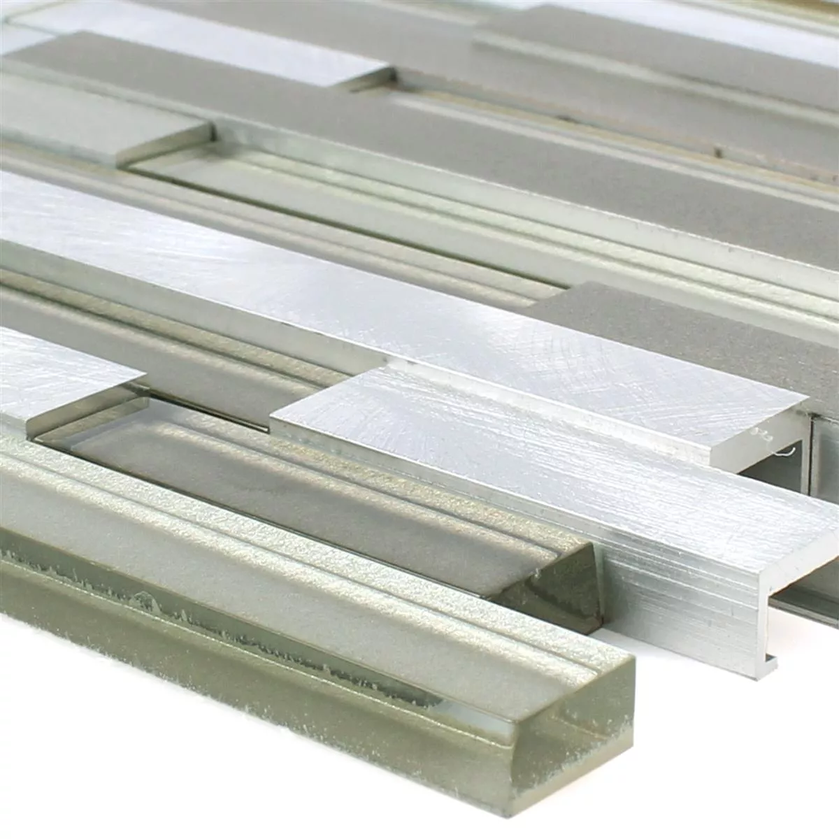 Mozaïektegel Glas Metaal Margariti Bruin Zilver Mozaïektegel Glas Metaal Margariti Bruin Zilver