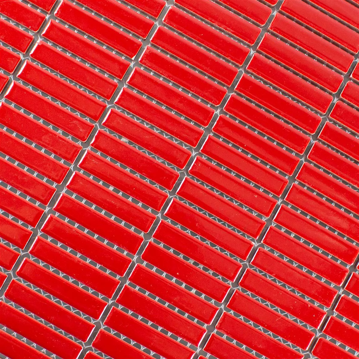 Échantillon Céramique Mosaïque Carrelage Maytown Rouge Brillant