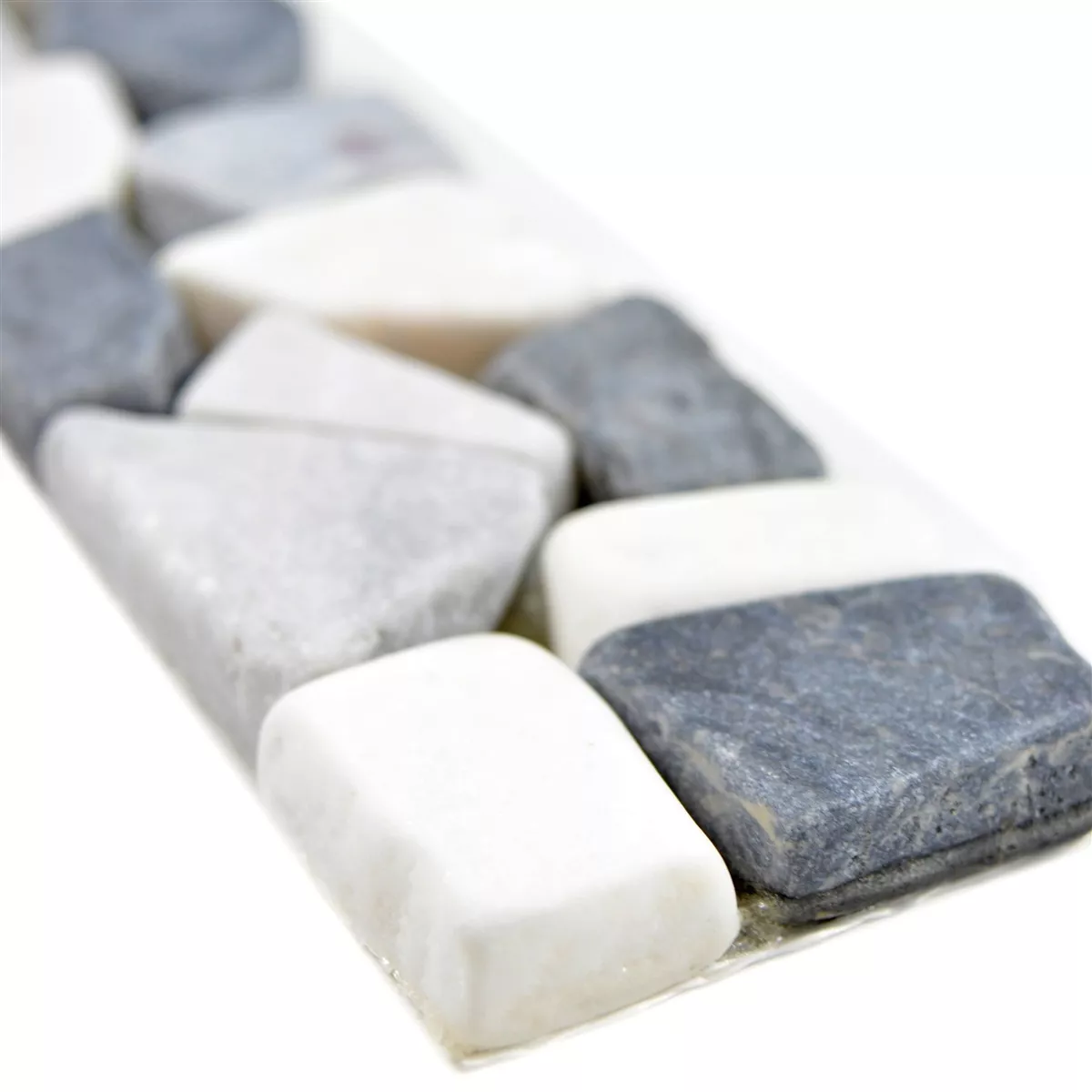 Pierre Naturelle Carrelagebordure Riesco Noir Gris Blanc