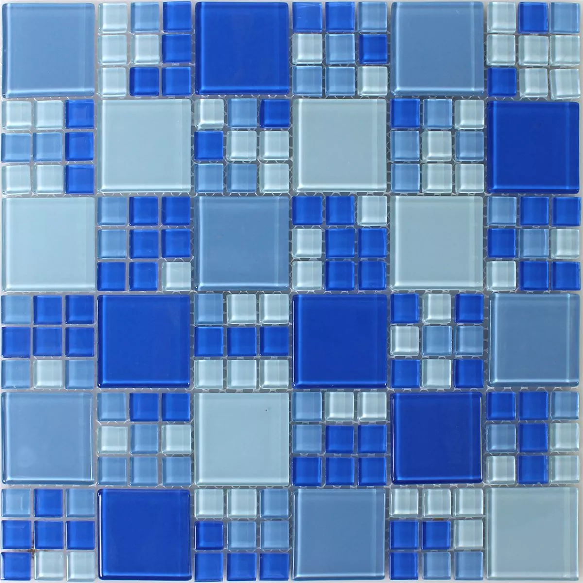 Échantillon Mosaïque Verre Bleu Clair Mix