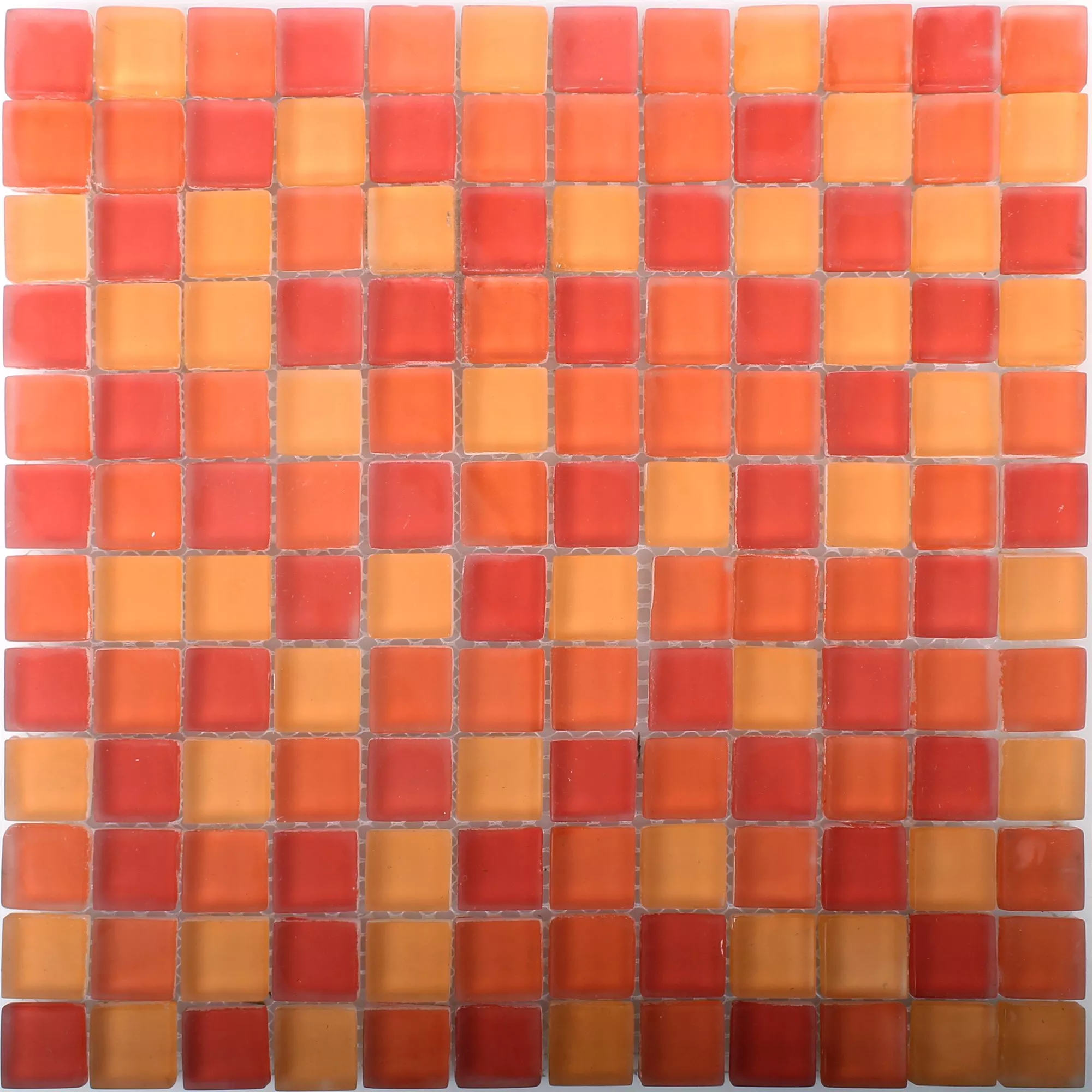 Sample Glasmozaïek Tegels Blossom Rood Oranje Mix Mat