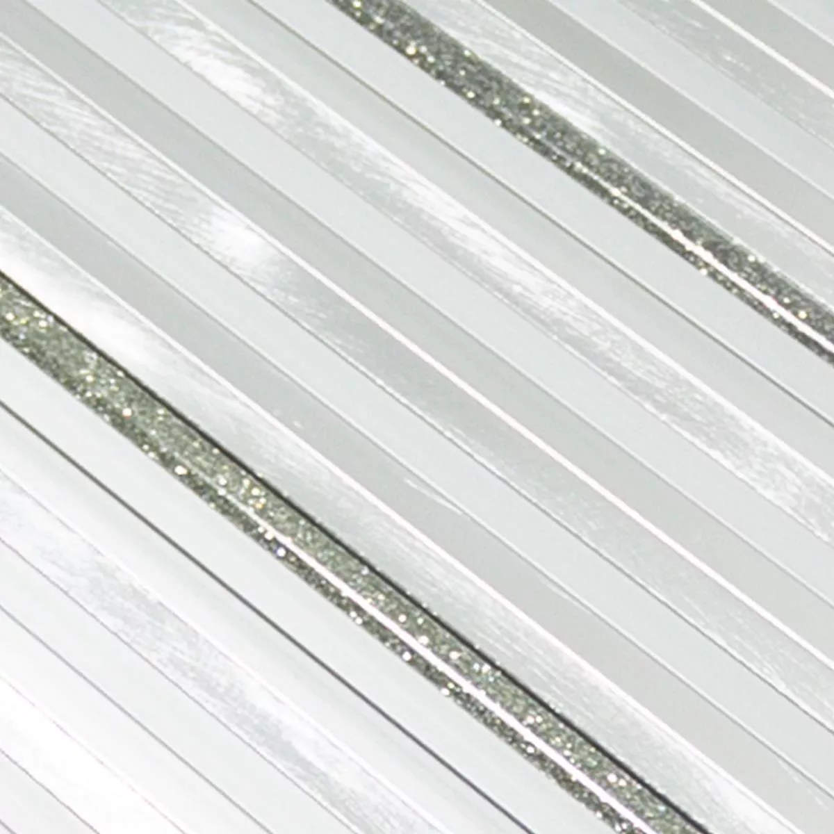Aluminium Metaal Mozaïektegel Bilbao Stripes Zilver