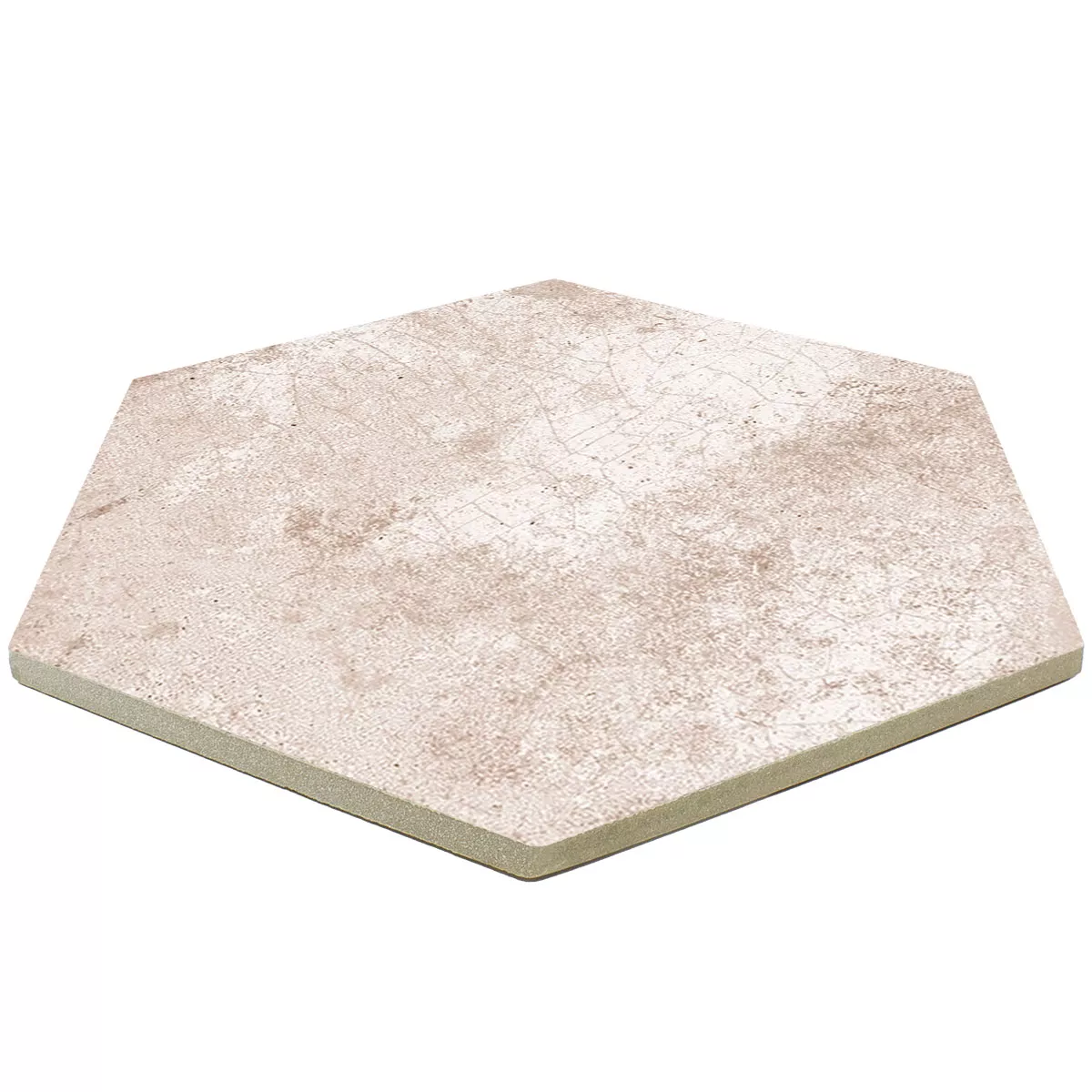 Porselein steengoed Tegels Honiara Hexagon Basistegel Taupe 22,5x25,9cm