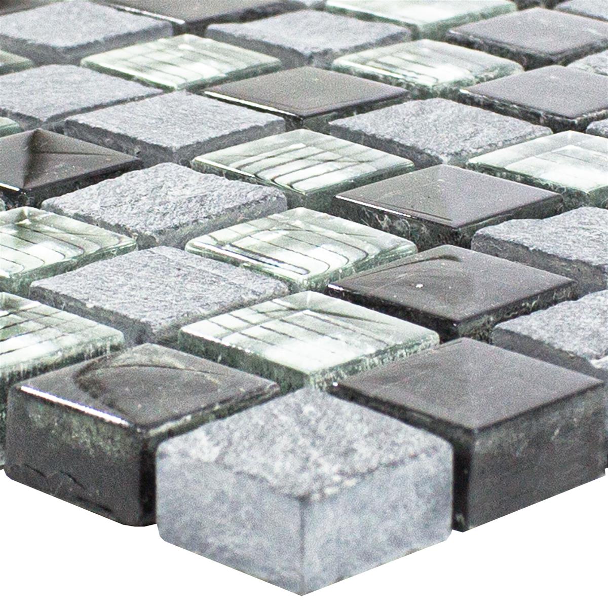 Mosaïque Carrelage Verre Pierre Naturelle Lincoln Gris Argent