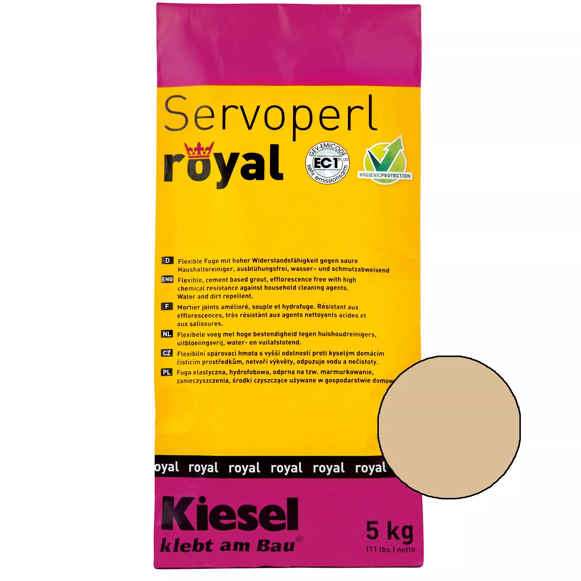 Kiesel Servoperl Royal - Joint Flexible, Hydrofuge Et Anti-salissures (5KG Safari Sand)