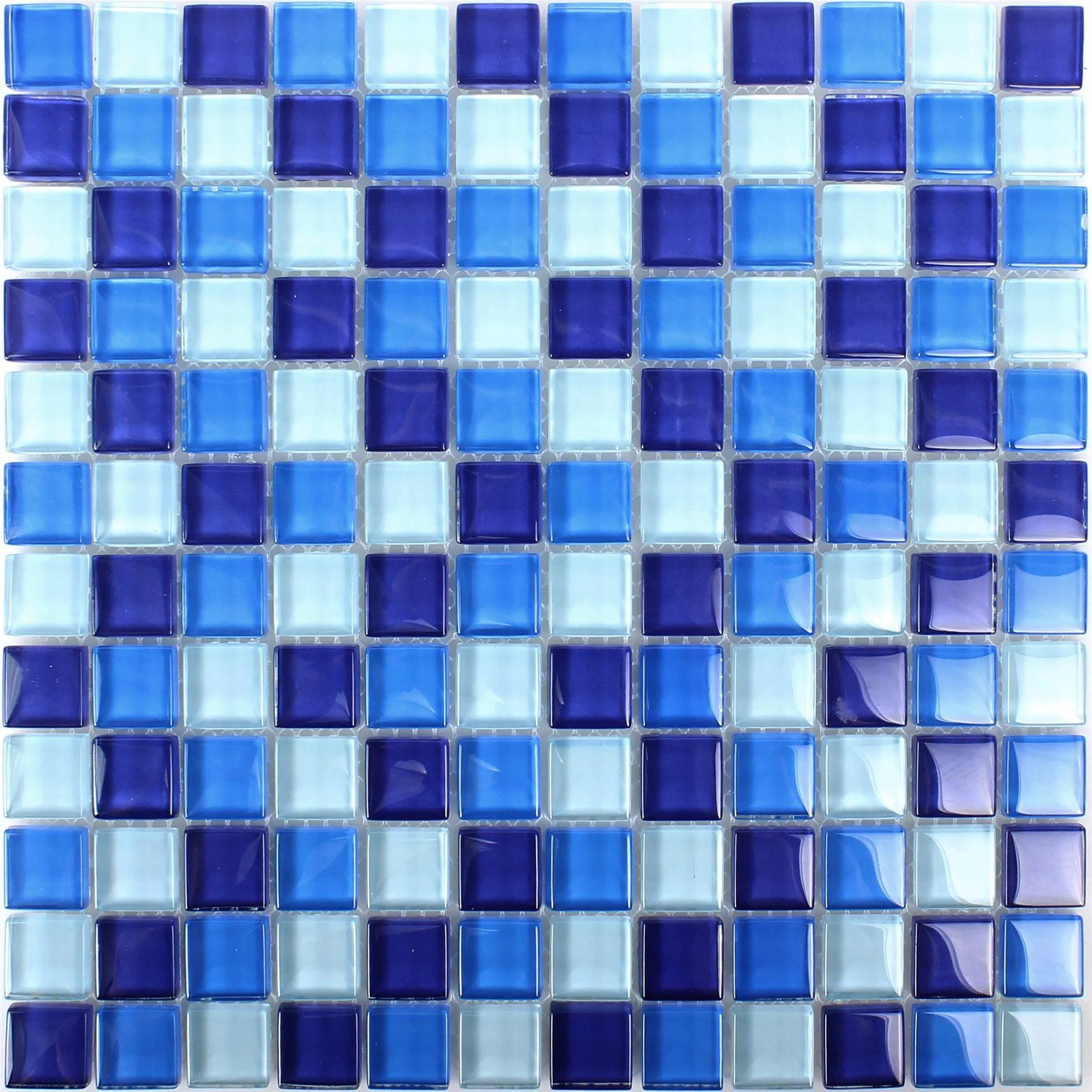 Sample Glasmozaïek Tegels Blauw Mix 