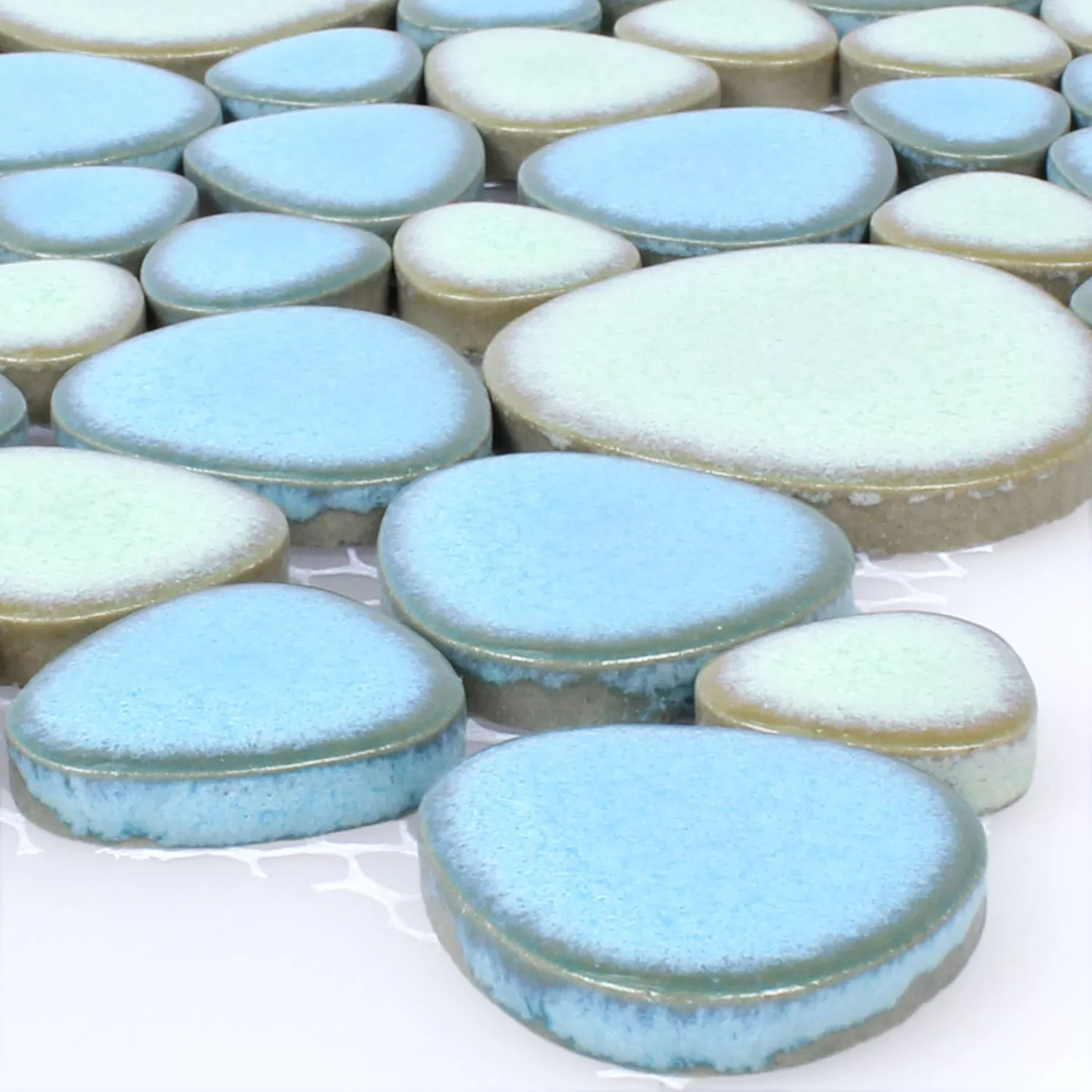 Mosaïque Céramique Galets Optique Turquoise Mosaïque Céramique Galets Optique Turquoise