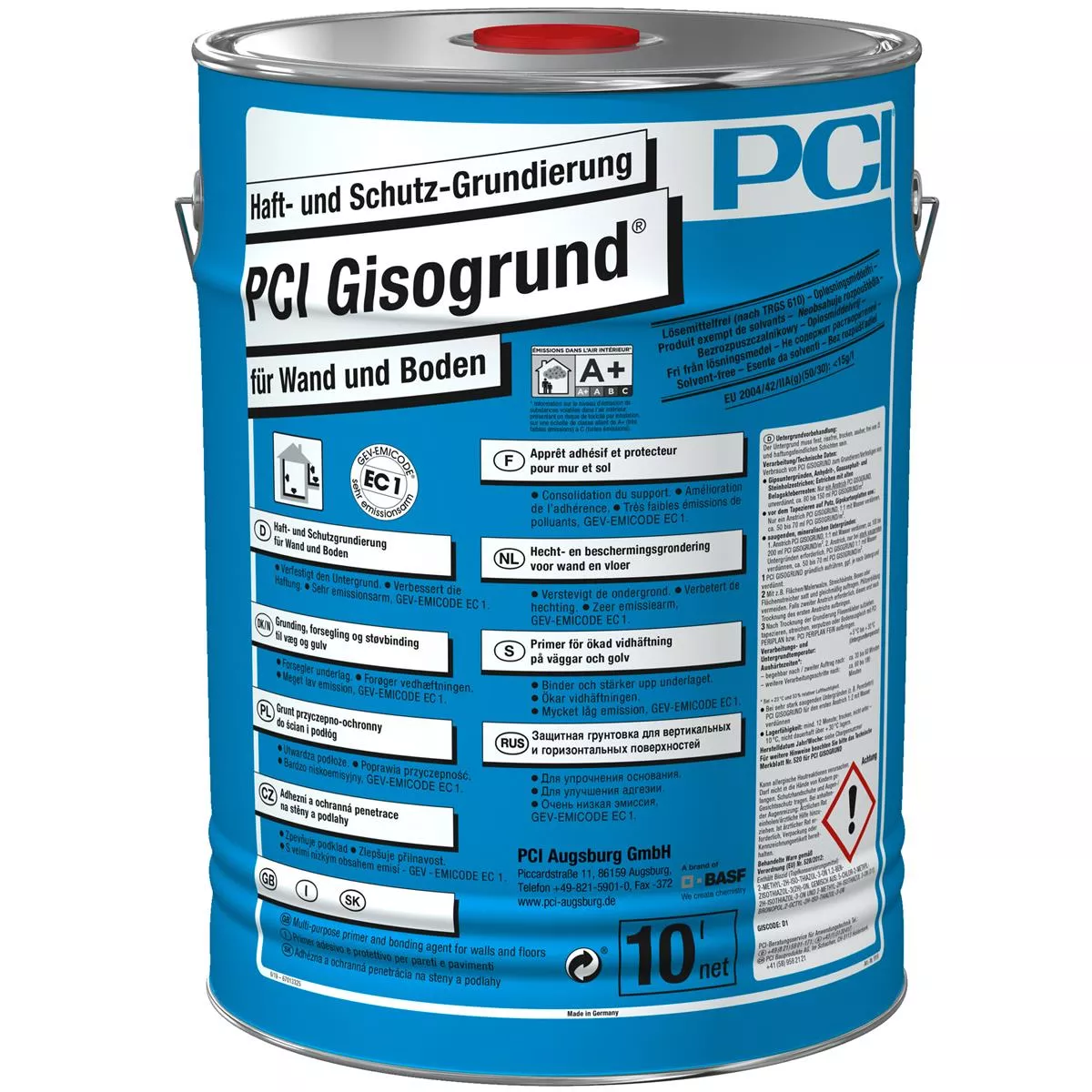 PCI Gisogrund hecht- en beschermprimer blauw 10 liter PCI Gisogrund hecht- en beschermprimer blauw 10 liter