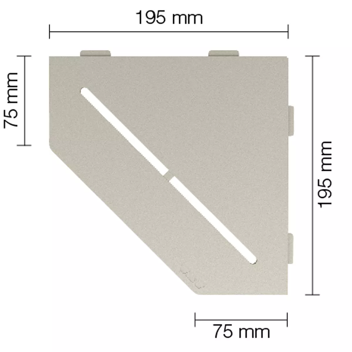 Etagère murale étagère de douche Schlüter 5eck 19,5x19,5cm Pure Cream