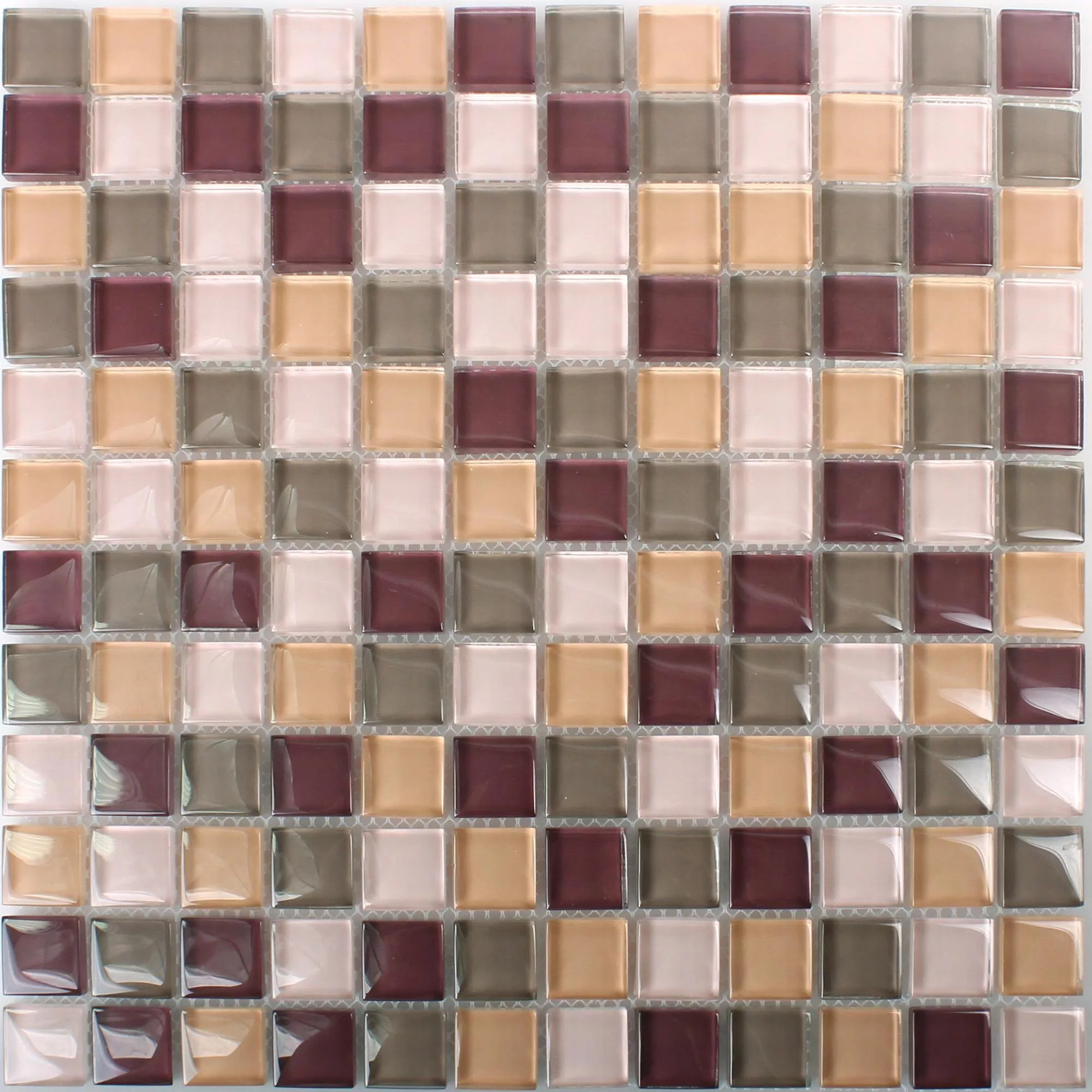 Échantillon Mosaïque Carrelage Verre Benjamin Violet Beige