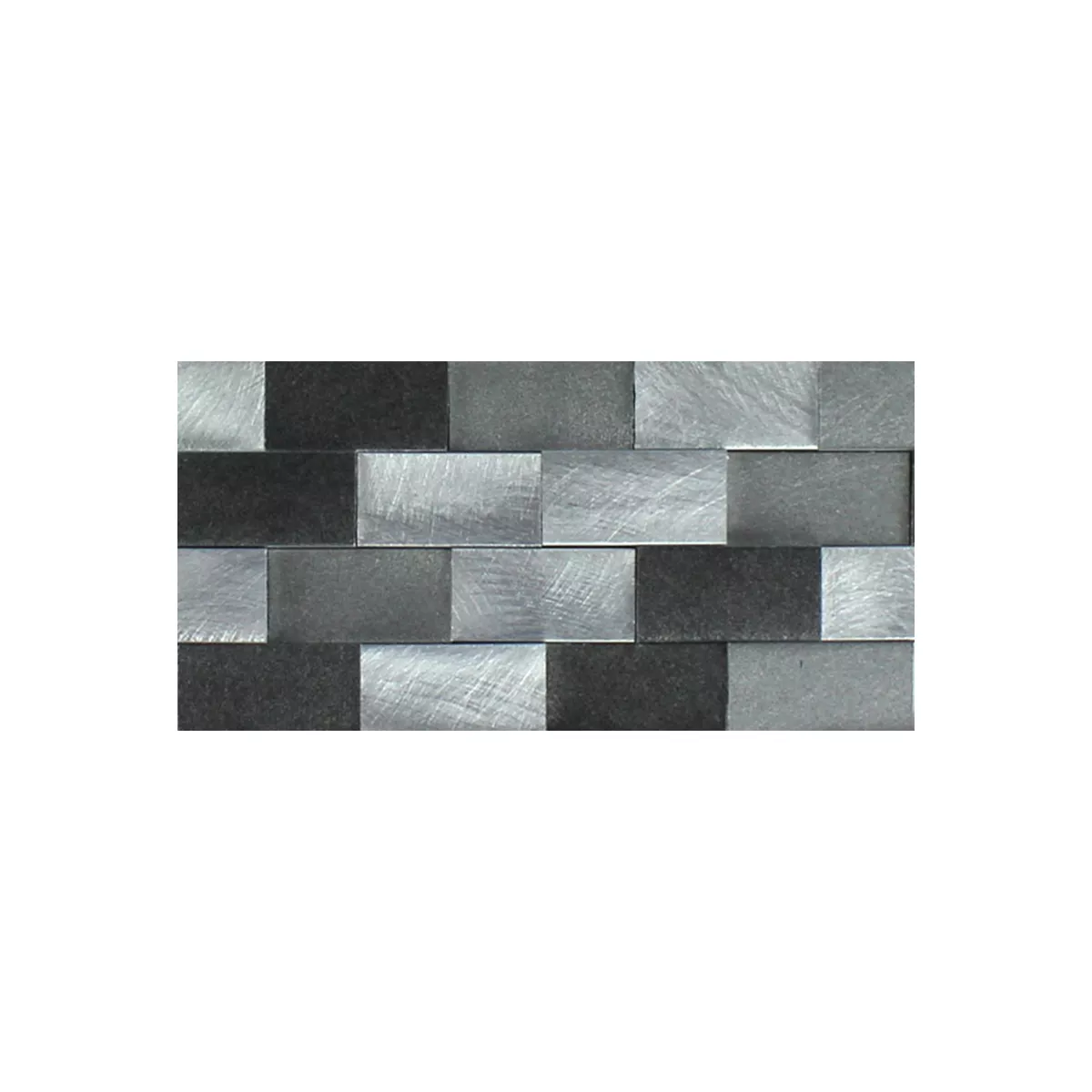 Échantillon Mosaïque 3D Aluminium Metal Noir Gris