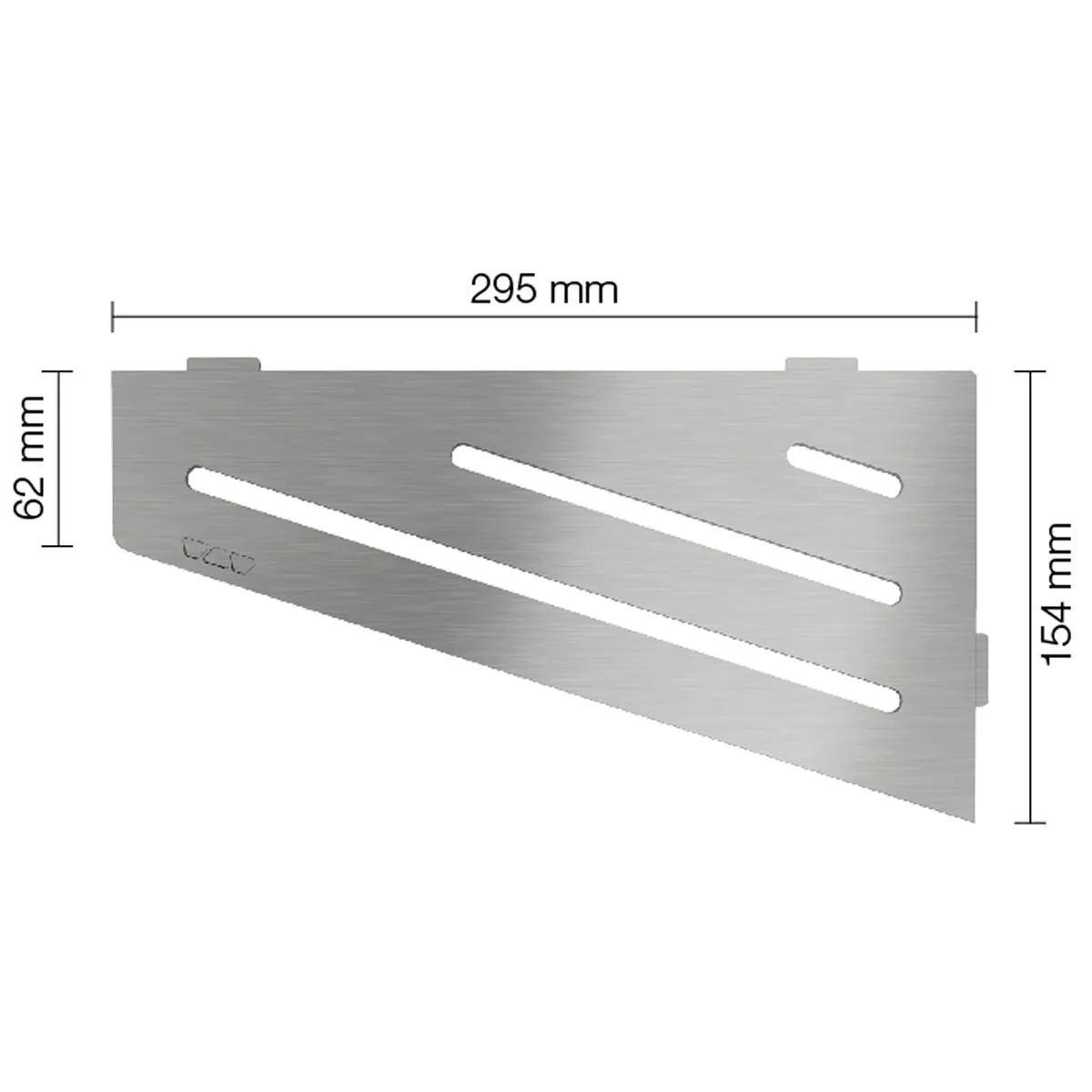 Wandplank doucheplank Schlüter vierkant 15,4x29,5cm Wave Zilver