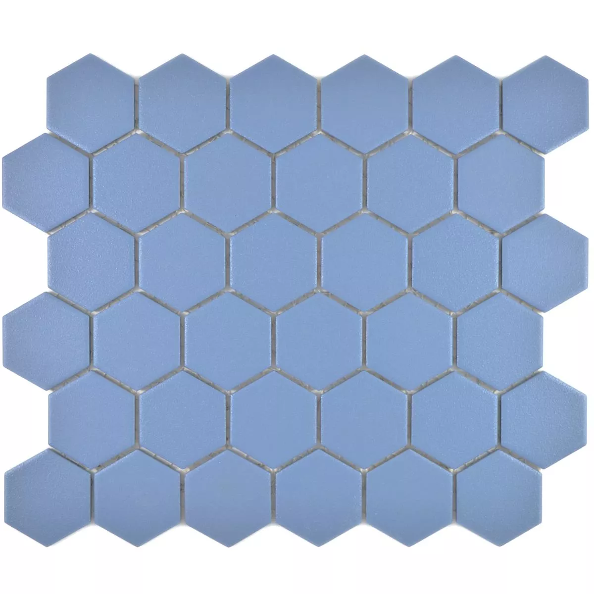 Échantillon Céramique Mosaïque Bismarck R10B Hexagone Bleu H51