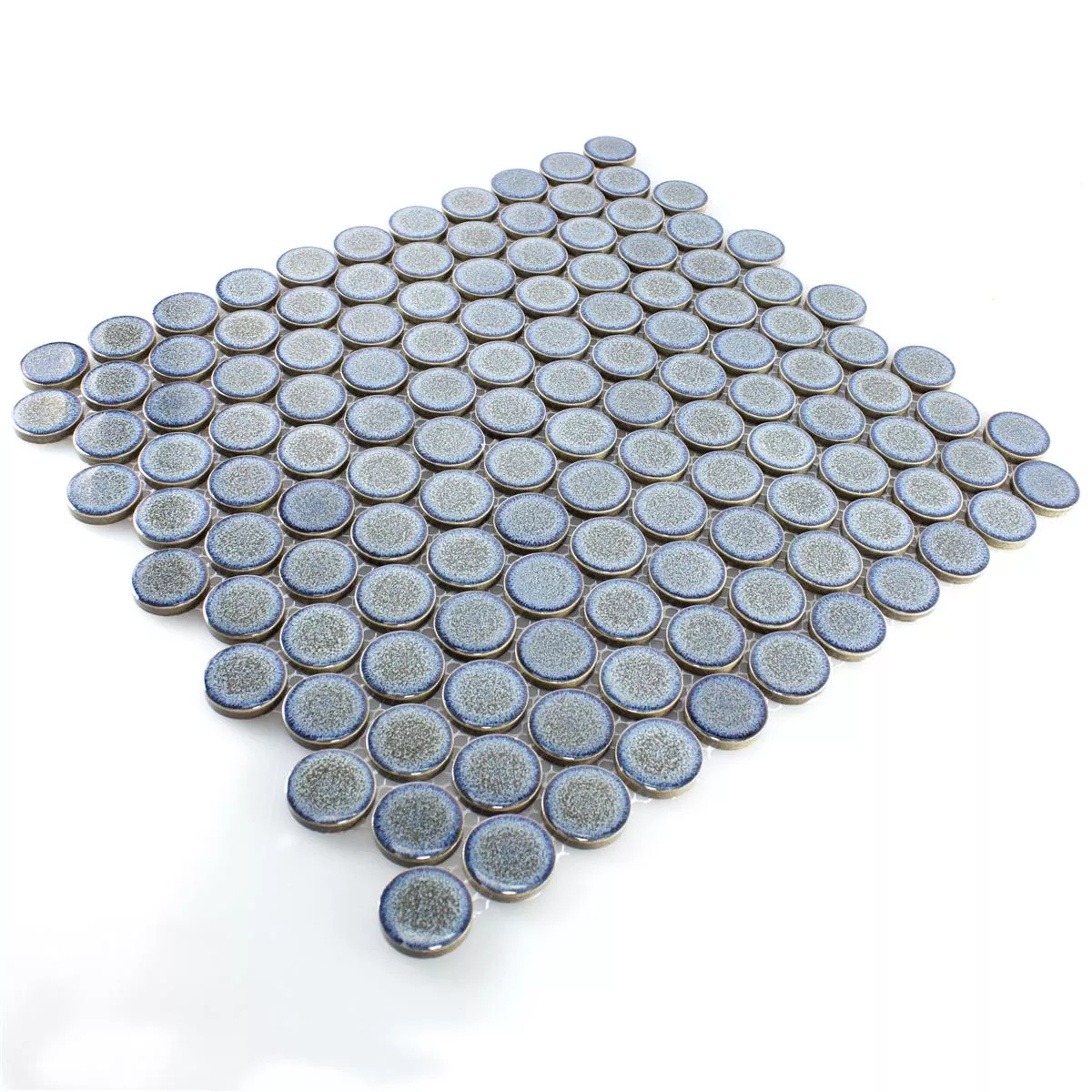 Échantillon Céramique Bouton Mosaïque Carrelage Mission Bleu Gris