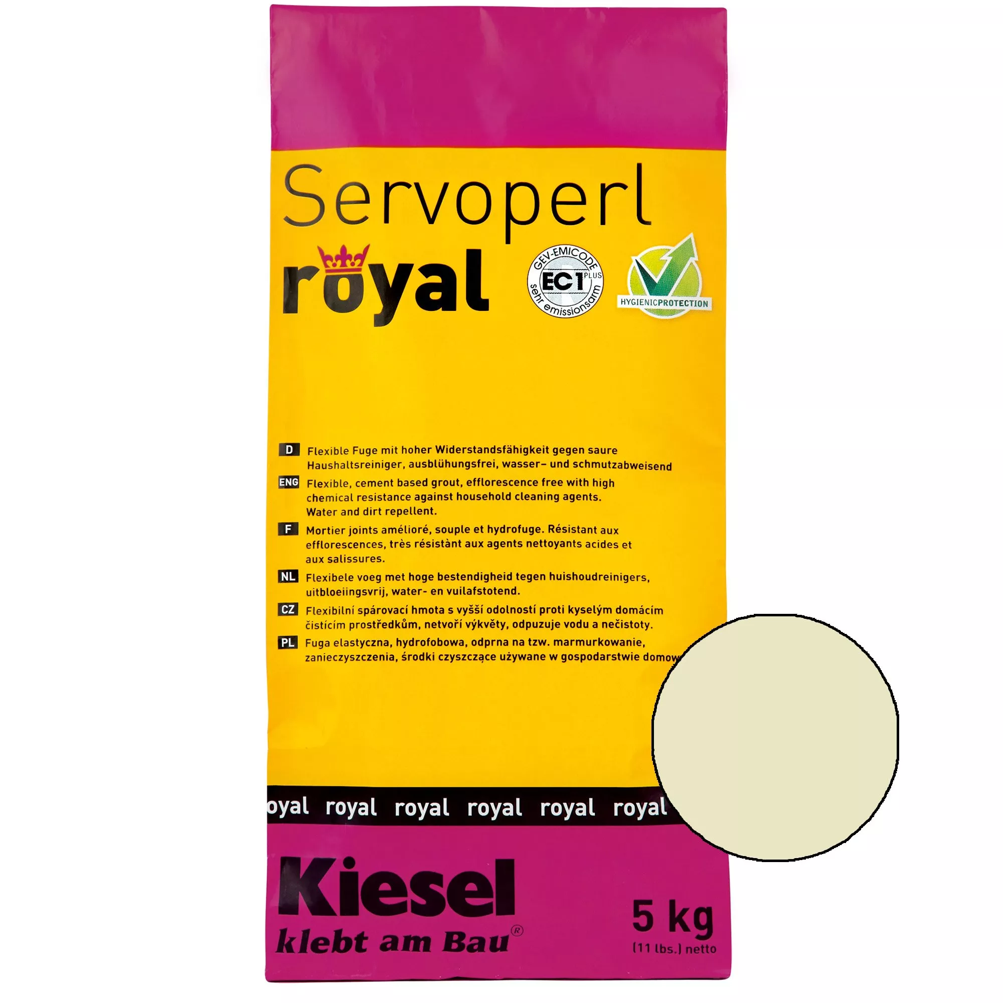 Kiesel Servoperl Royal - Joint Flexible, Hydrofuge Et Anti-salissures (jasmin 5KG)