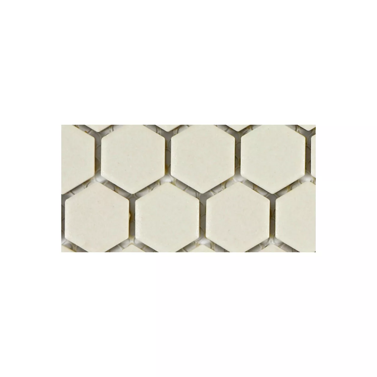 Sample Keramiek Mozaïektegels Hexagon Zeinal Onverglaasd Lichtbeige R10B