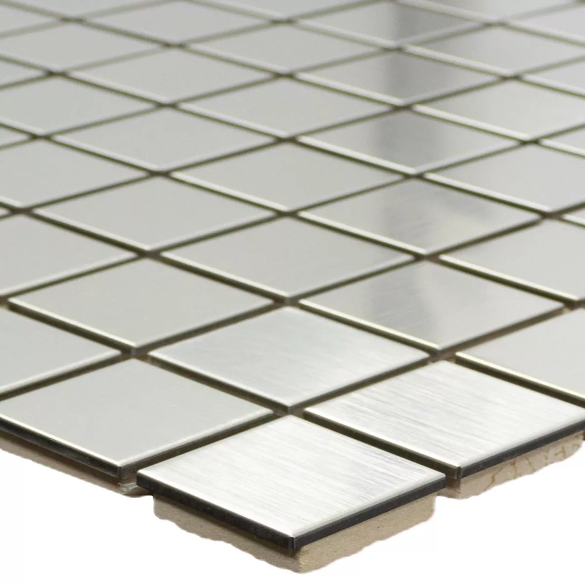 Mosaïque Carrelage Acier Inoxydable Brossé Silvernova Carré 23