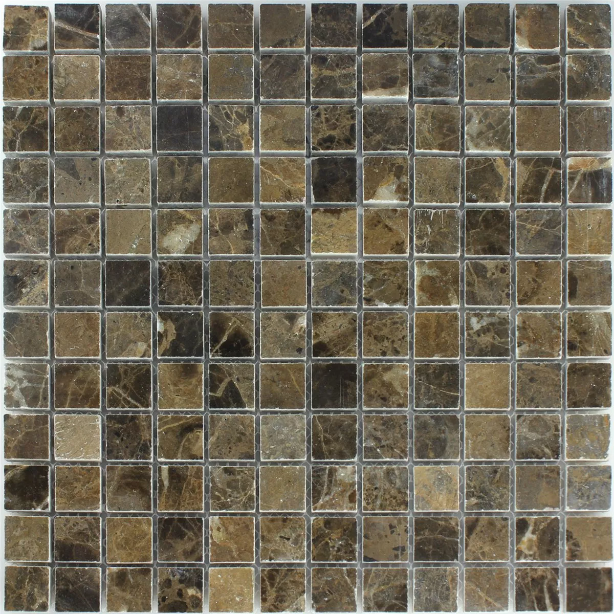 Mosaïque Pierre Naturelle Marbré Brun Poli 23x23x7,5mm