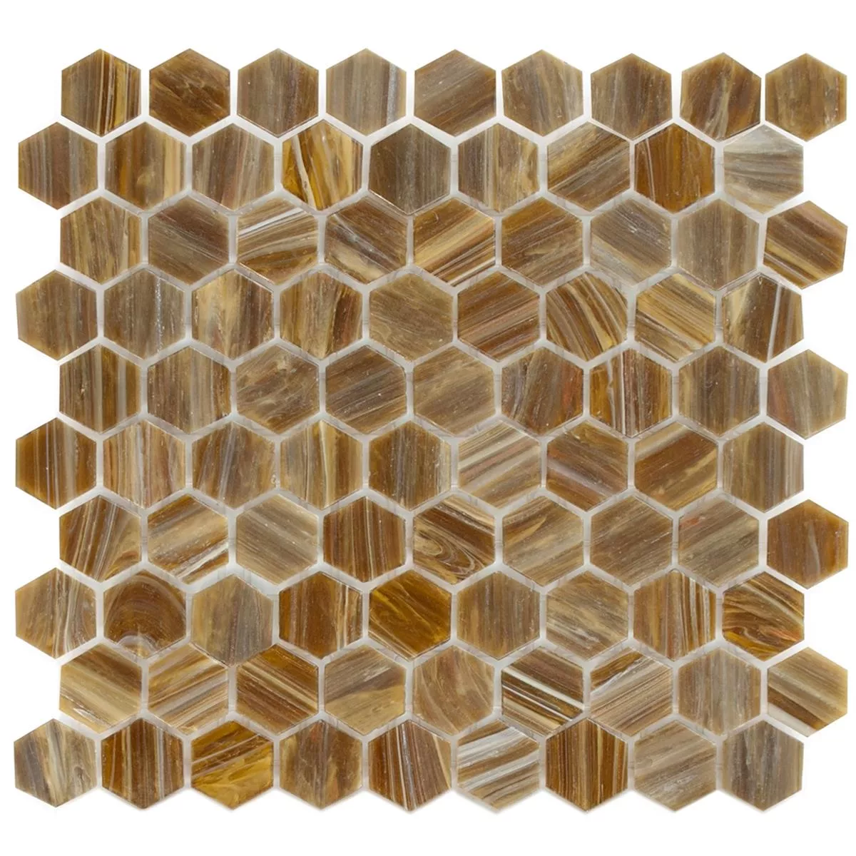 Mosaïque En Verre Carrelage Trend-Vi Hexagonal 282 Bronze Brun