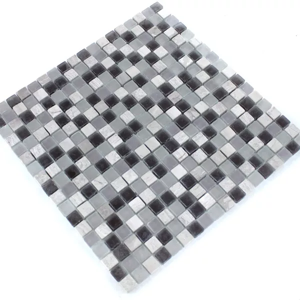 Verre Marbré Mosaïque 15x15x8mm Pourpre Mix