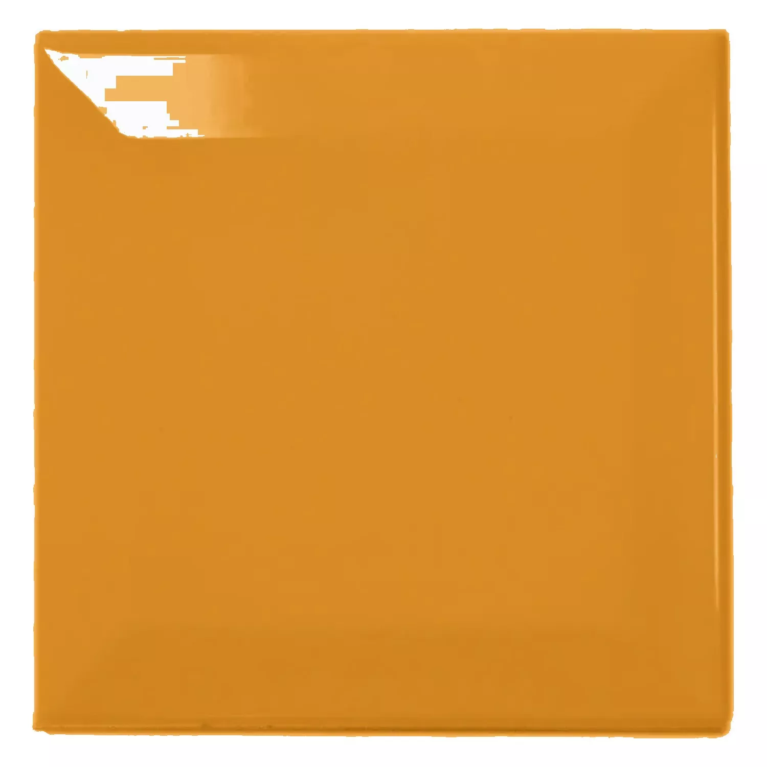 Carrelage métro Jaune Brillant 10x10 cm Avec Facette Catarina Ocre