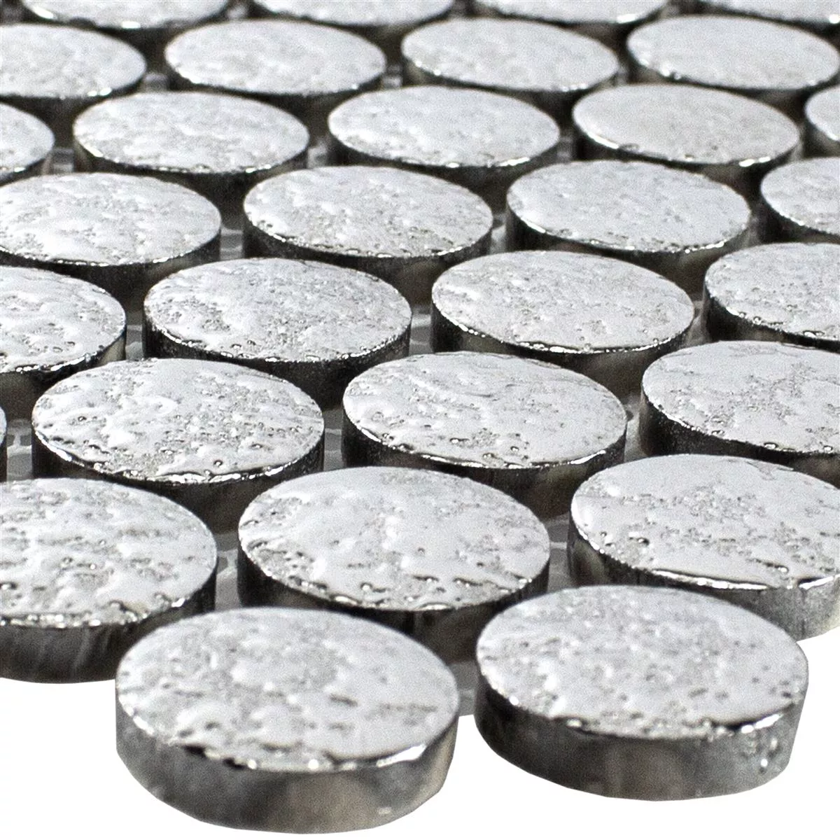 Keramiek Knoop Effect Mozaïektegel Meneksche Zilver Keramiek Knoop Effect Mozaïektegel Meneksche Zilver