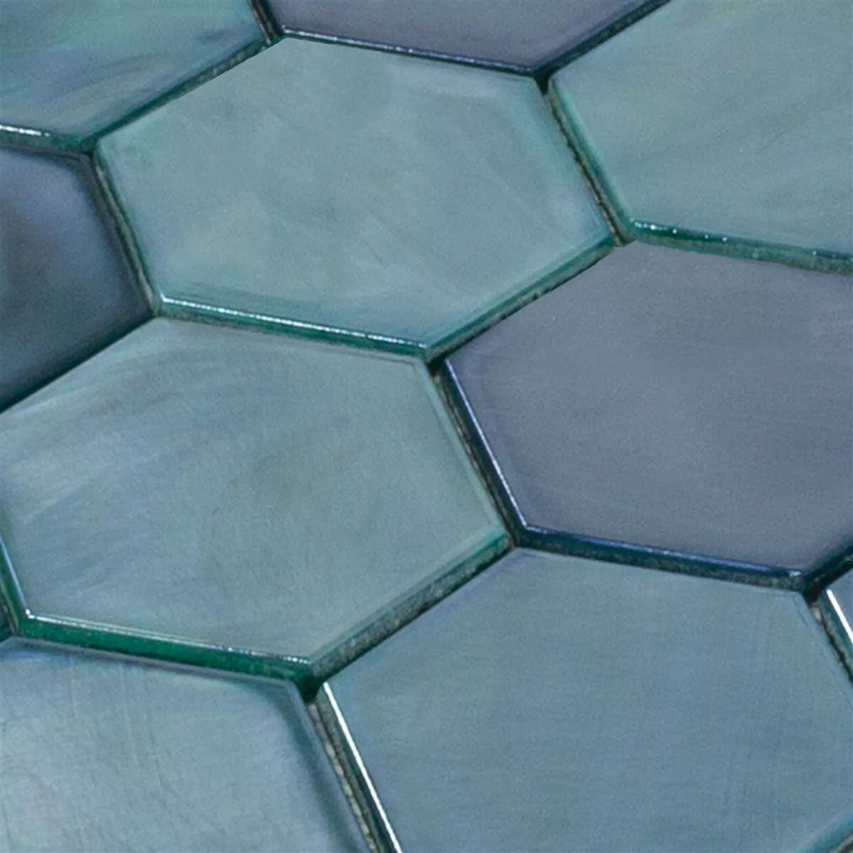 Échantillon Mosaïque En Verre Carrelage Andalucia Hexagone Lac Vert