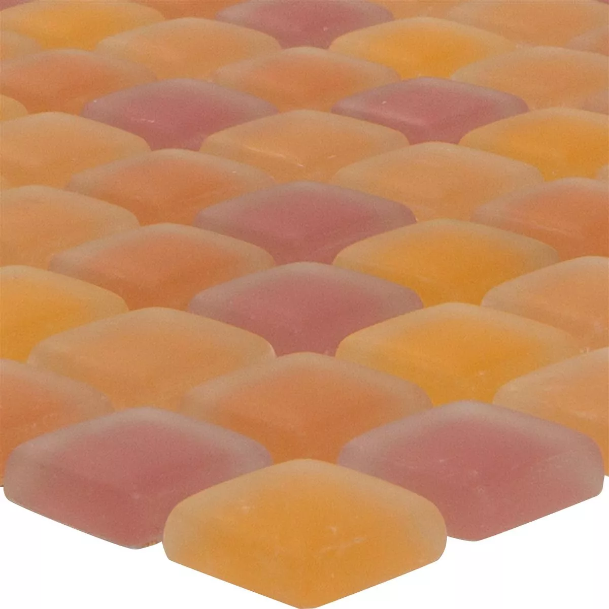 Sample Glasmozaïek Tegels Ponterio Frosted Oranje Mix