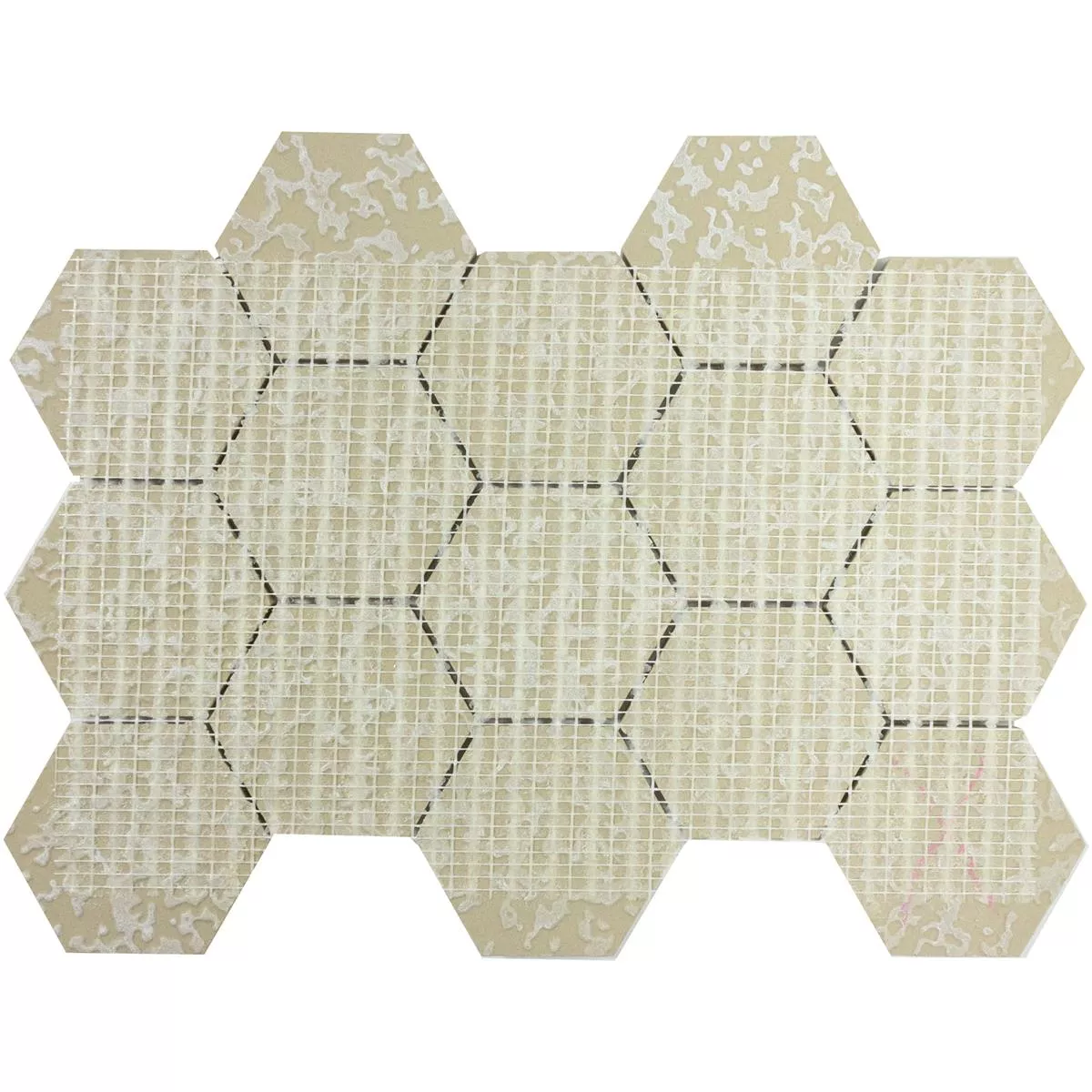 Sample van Keramiek Mozaïek Tegels Naftalin Hexagon Blauw Zwart