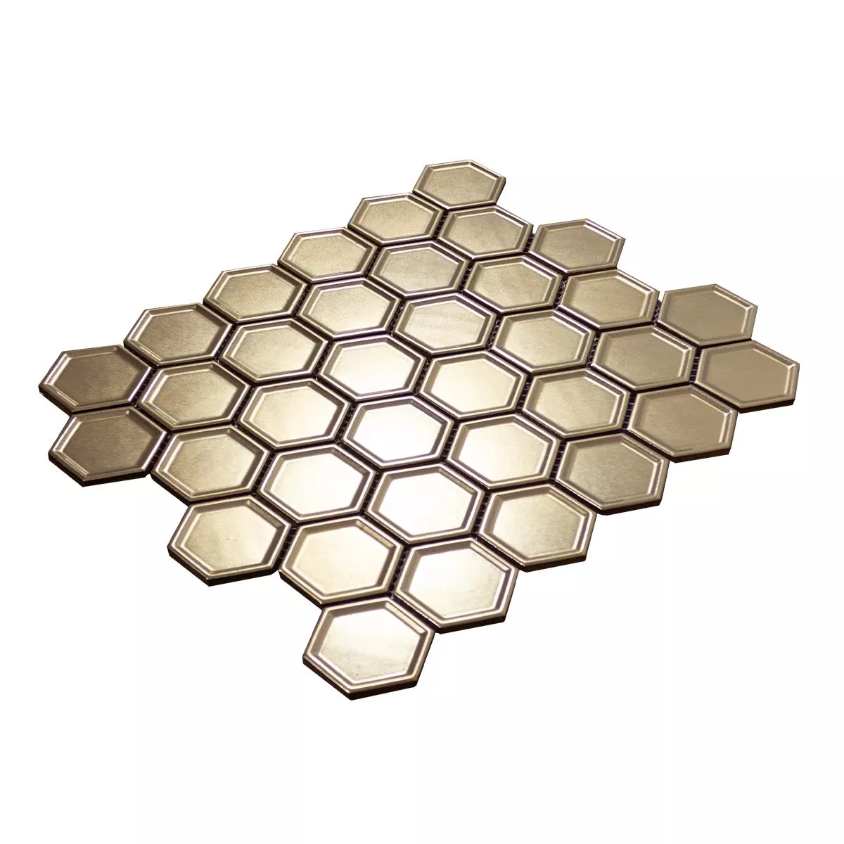 Keramiek Mozaïektegel Stellaris Hexagon Bronzen