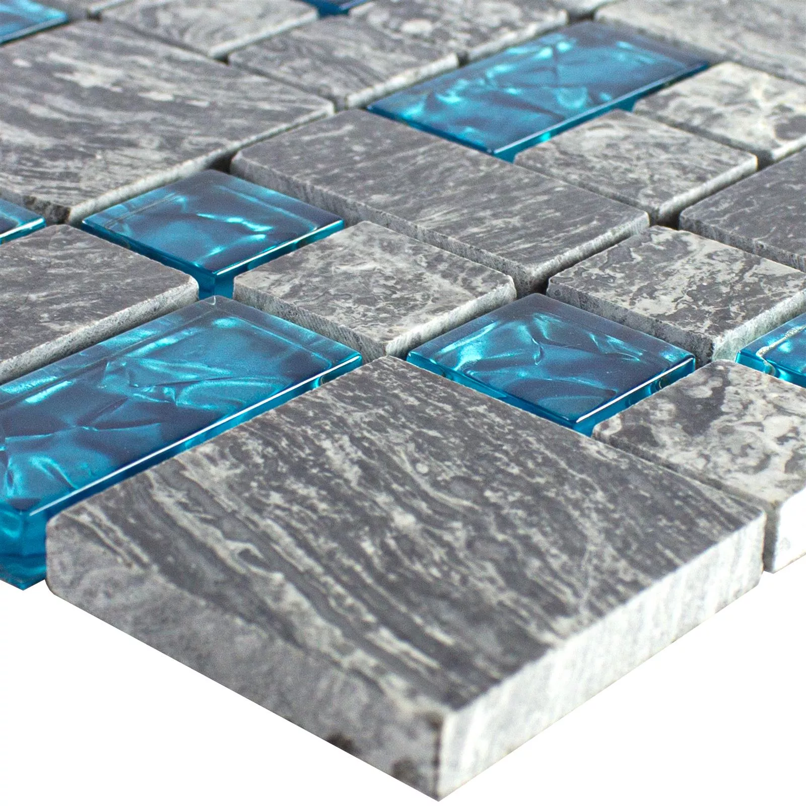 Sample Glasmozaïek Natursteentegels Manavgat Grijs Blauw ix
