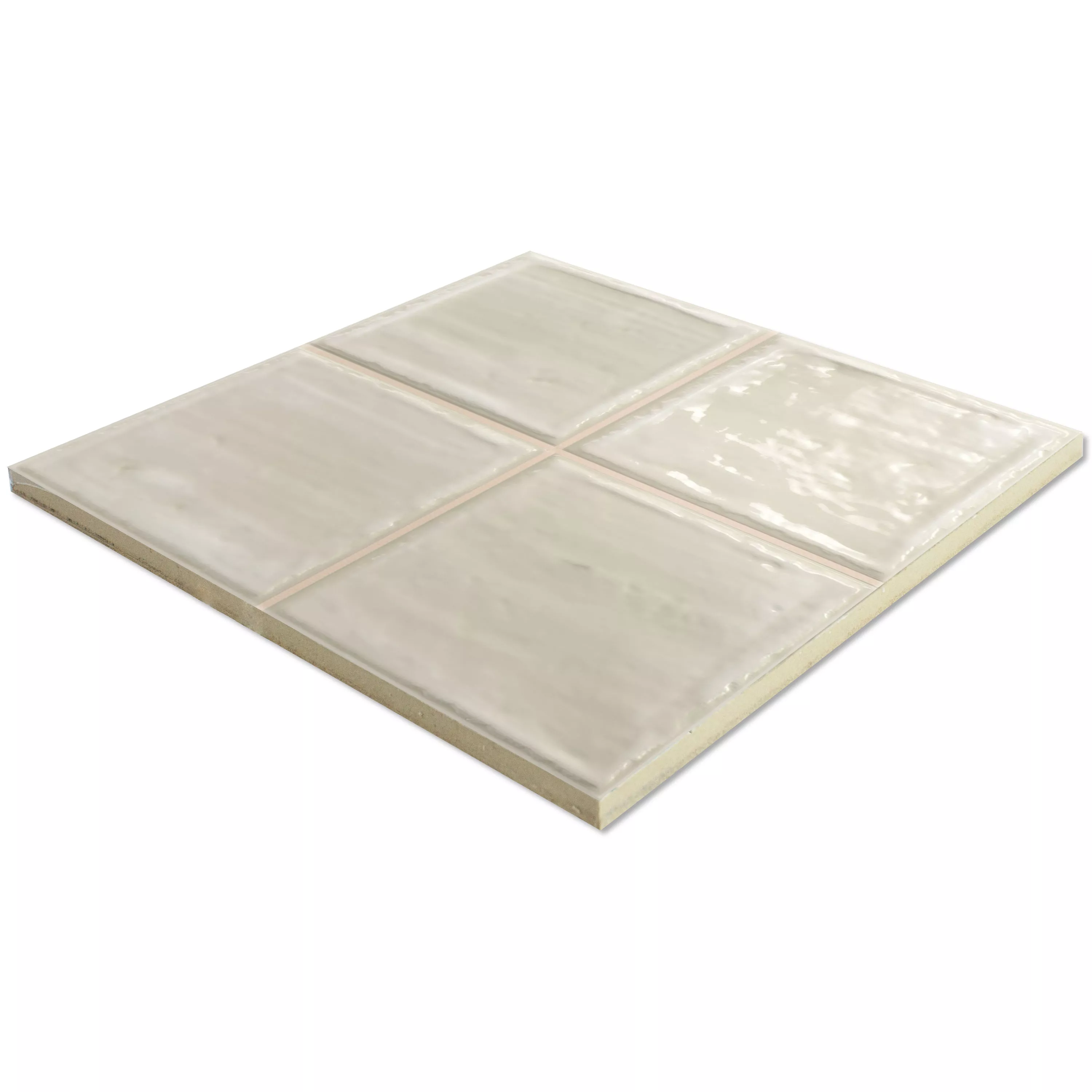 Wandtegels Verbania Glanzend Gegolfd Beige 20x20cm