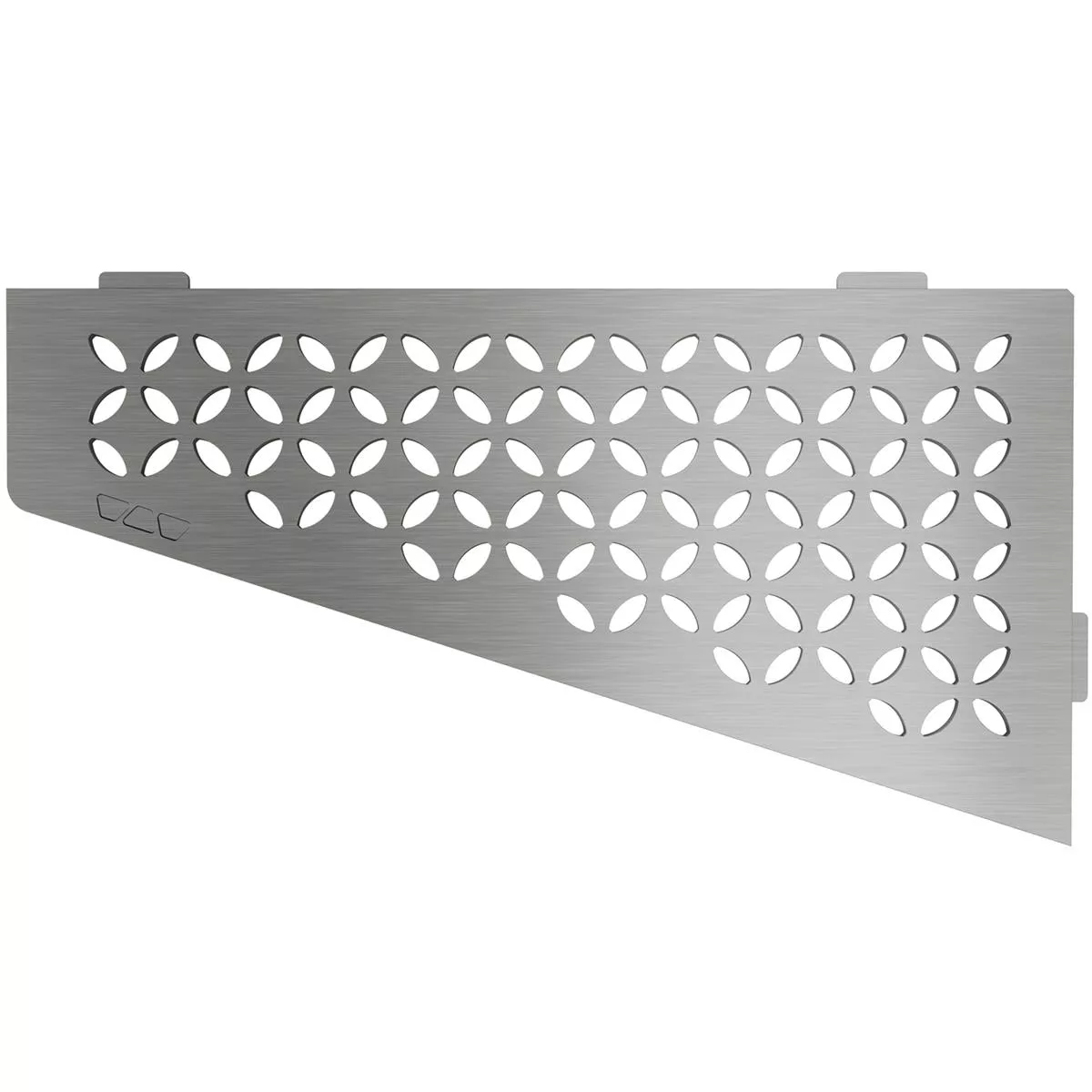 Wandplank doucheplank Schlüter vierkant 15,4x29,5cm bloemen zilver