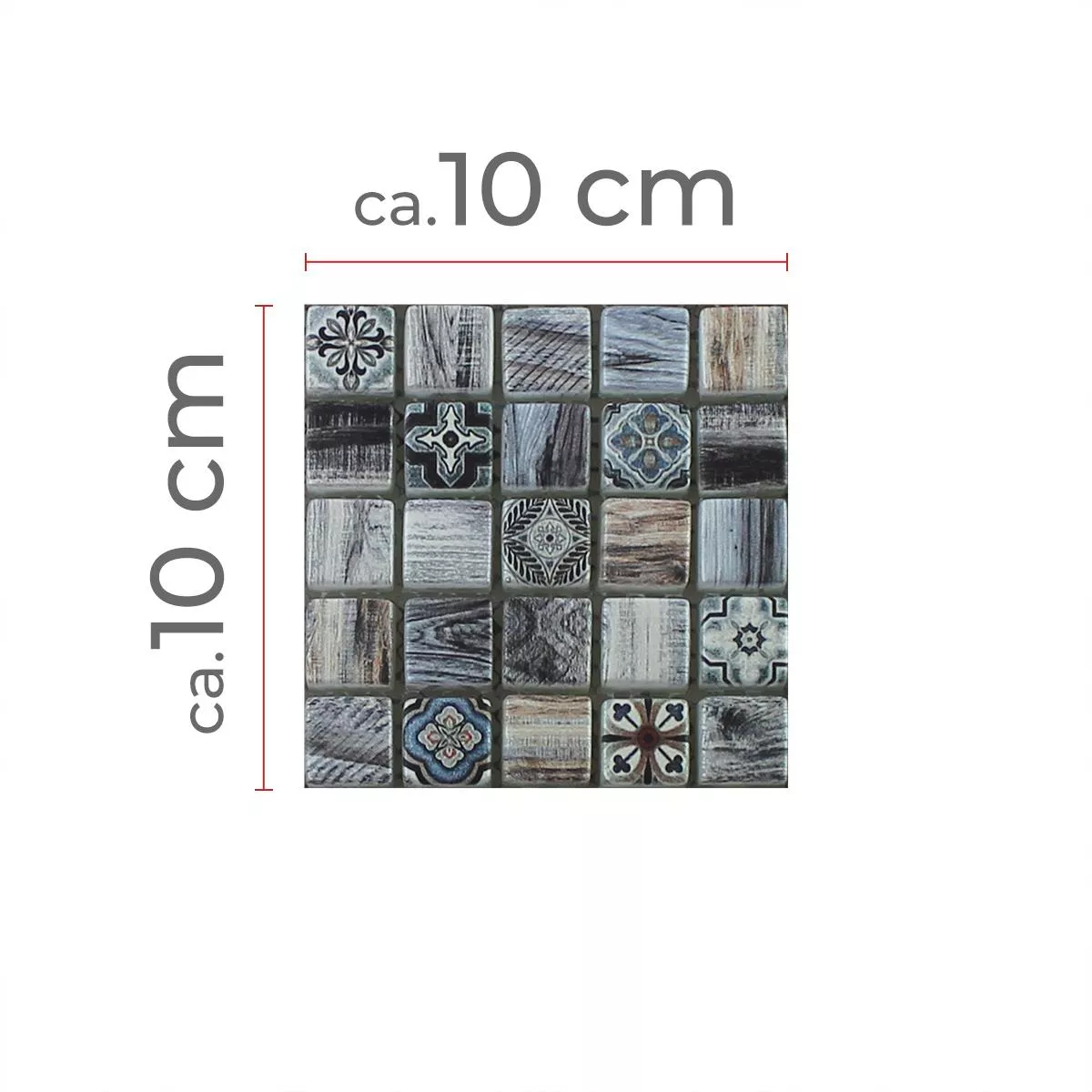 Échantillon Mosaïque En Verre Imitation Bois Carrelage Vision Gris Foncé