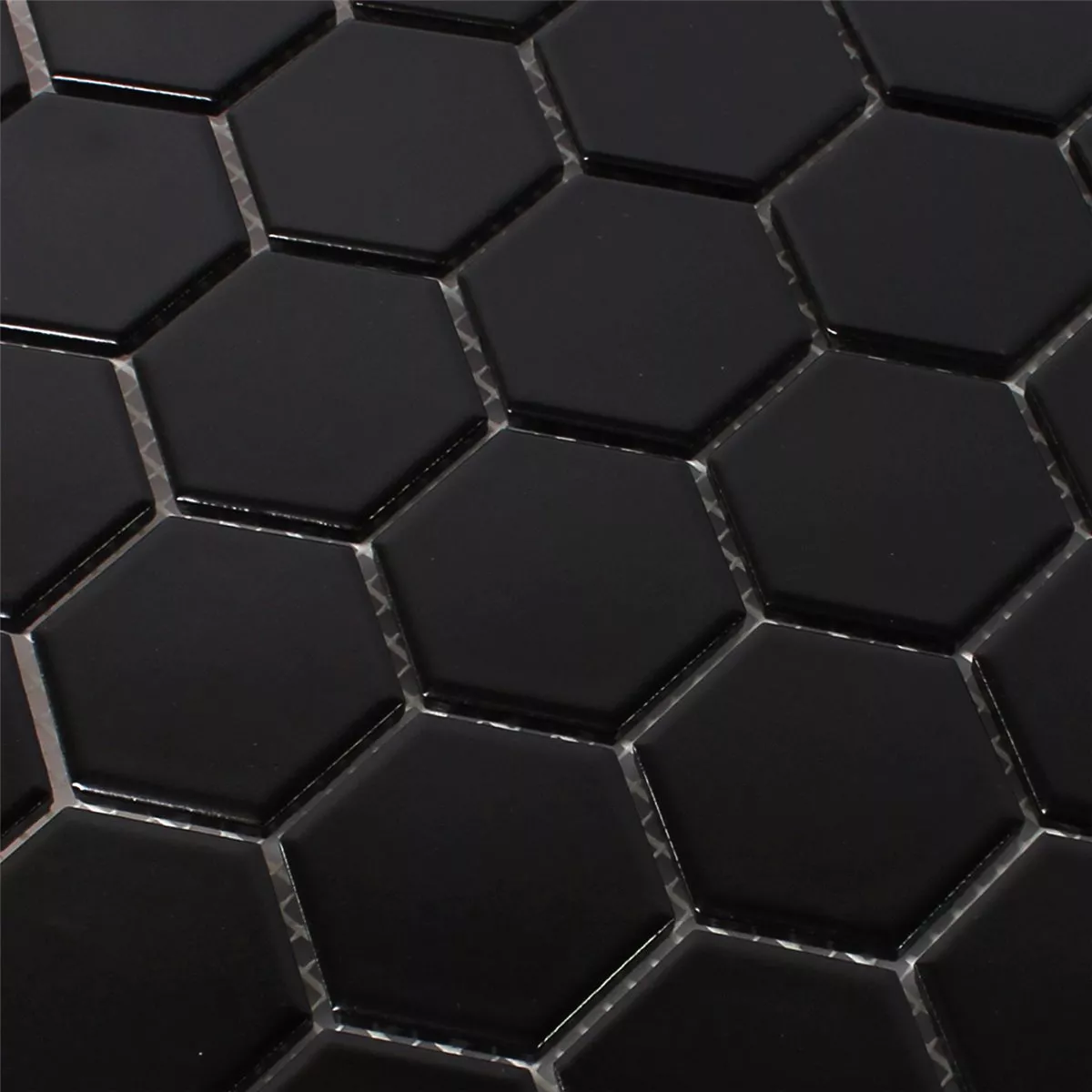 Mozaïektegel Keramiek Hexagon Zwart Mat