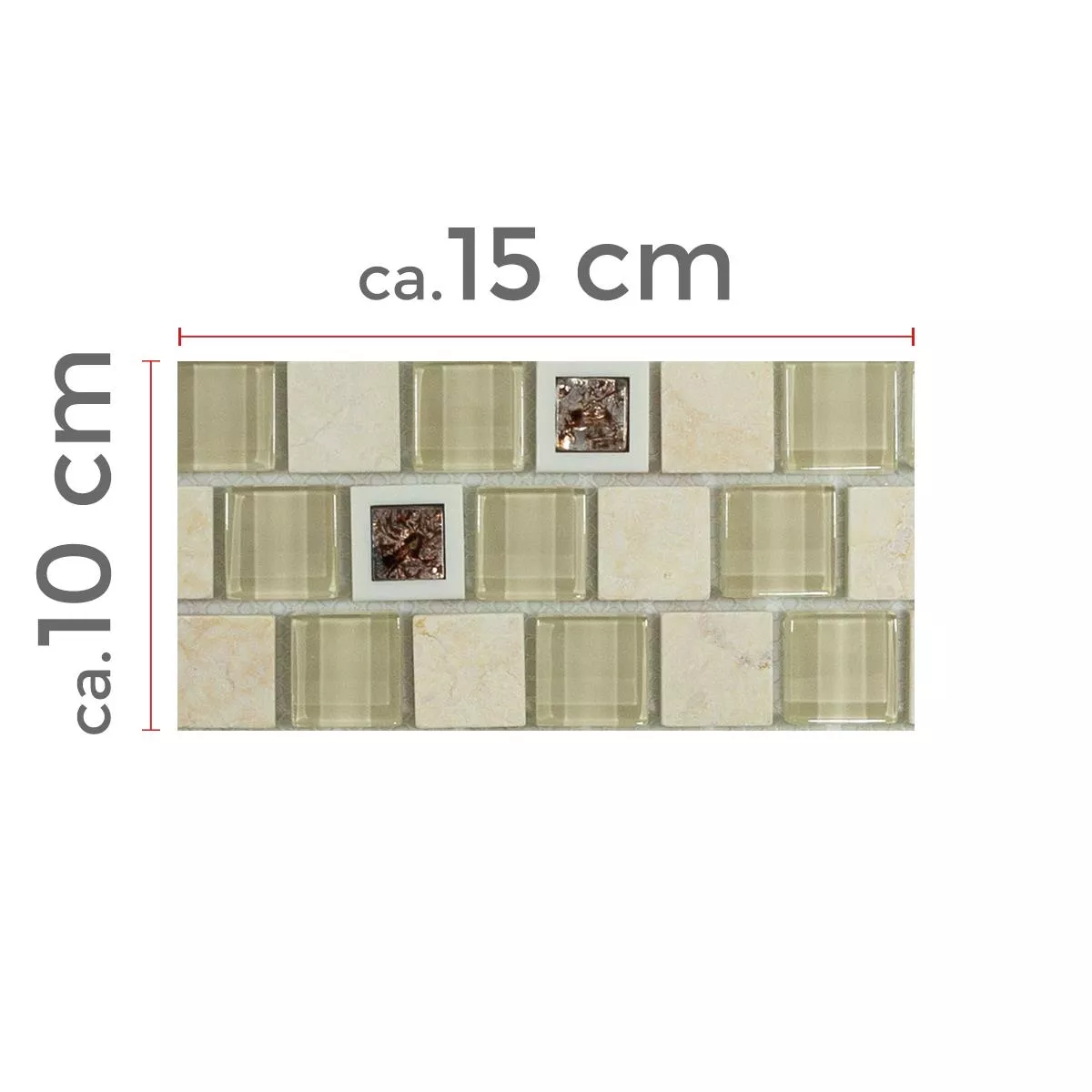 Sample Glas Kunststof Natuursteen Mozaïek Lunaquell Beige