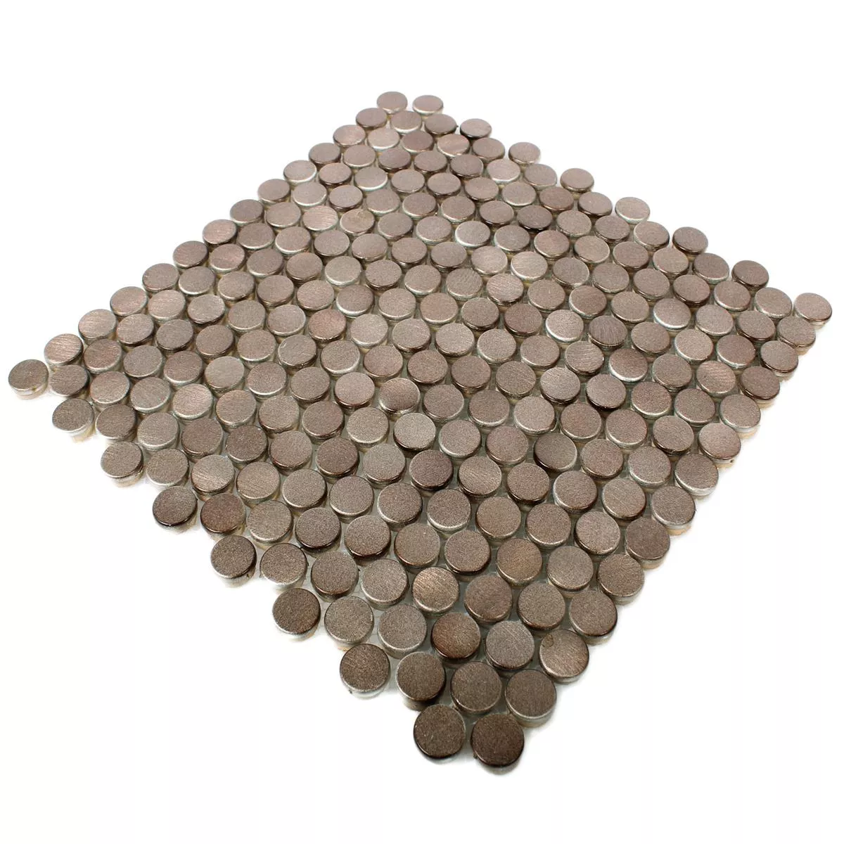 Échantillon Mosaïque Carrelage Aluminium Métal Fantom Bouton Bronze